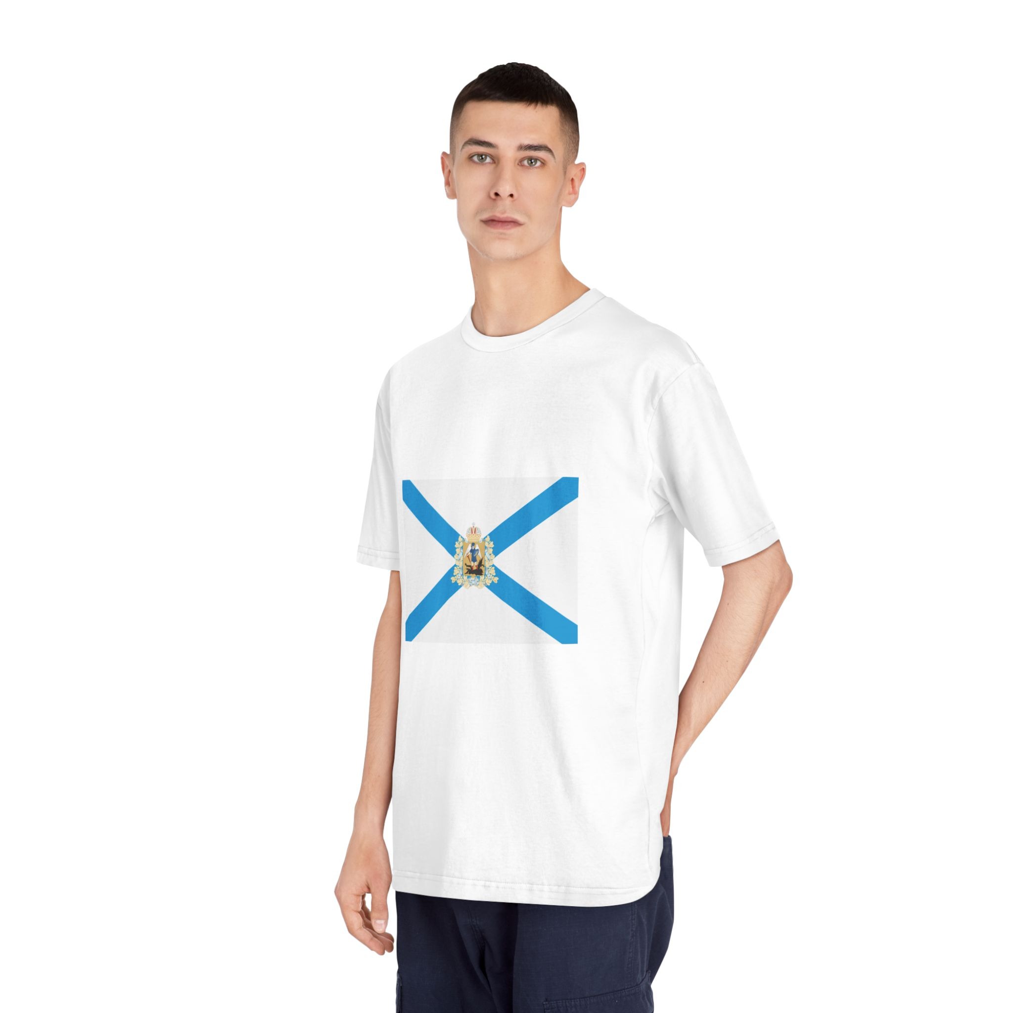 Flag of Arkhangelsk Oblast Unisex Classic Crewneck T Shirt - Image 4