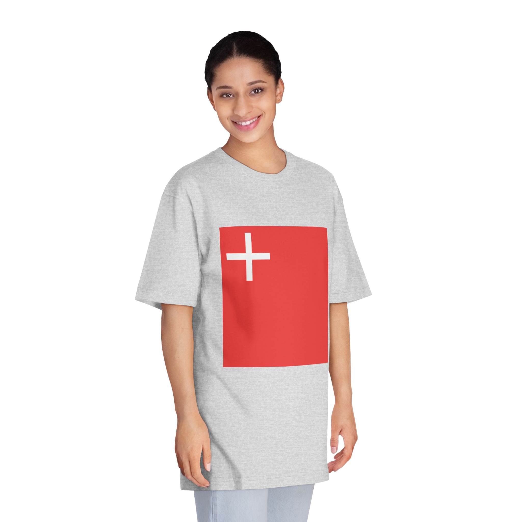 Flag of Canton of Schwyz Unisex Classic Crewneck T Shirt - Image 15