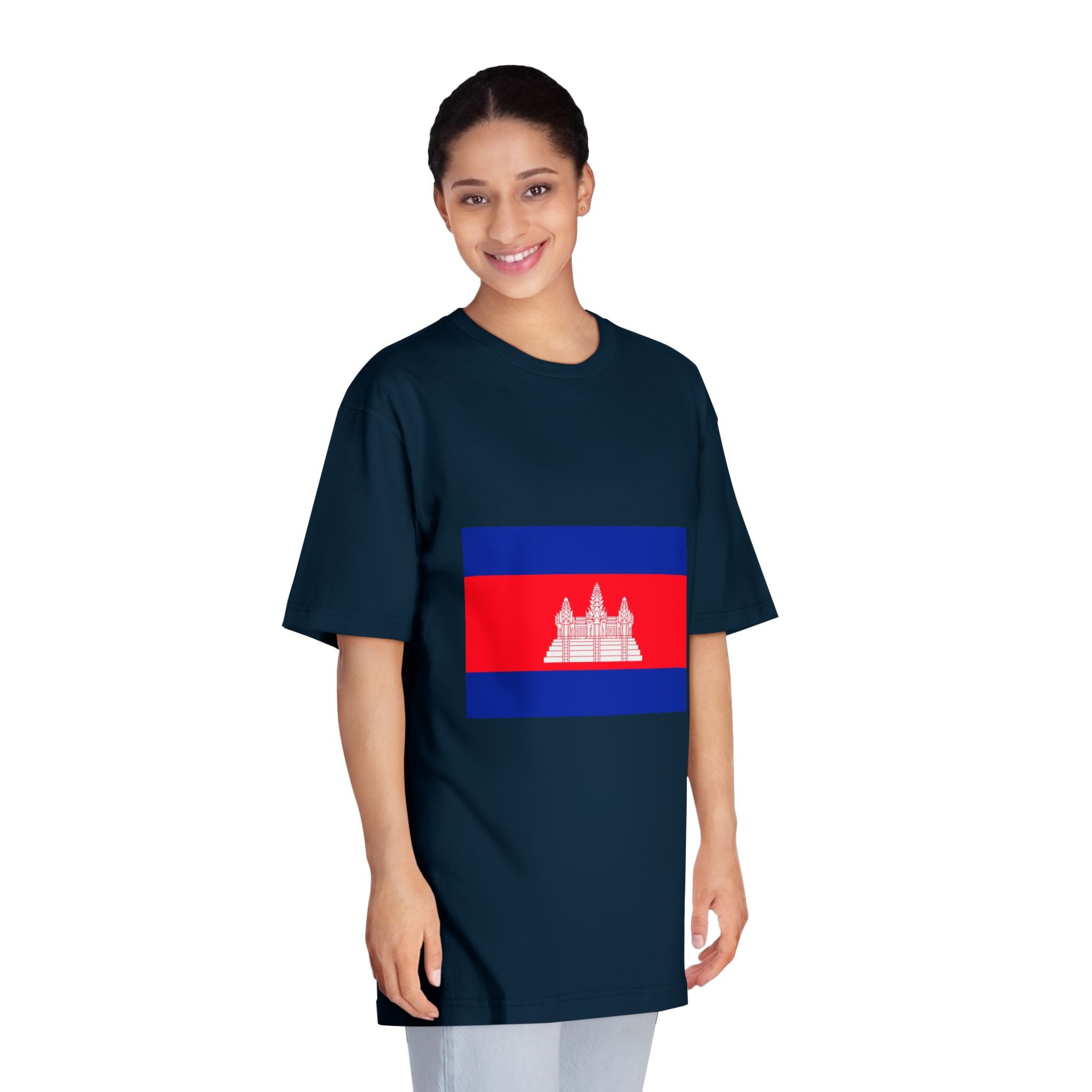 Flag of Cambodia Unisex Classic Crewneck T Shirt - Image 19