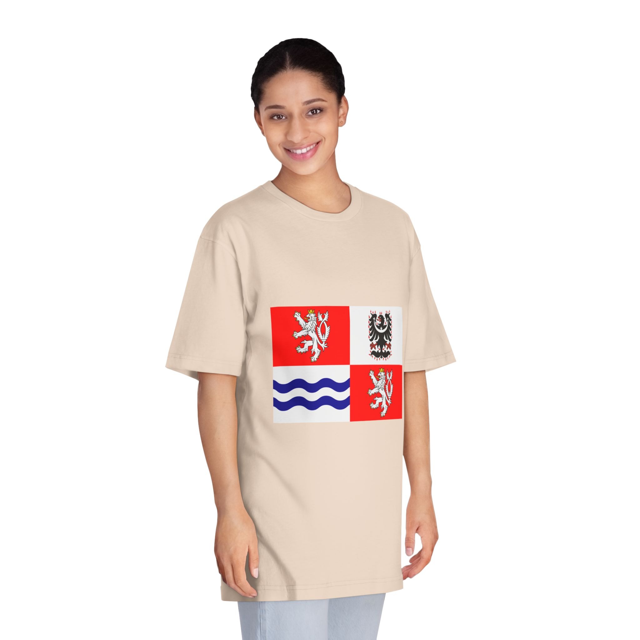 Flag of Central Bohemian Region Unisex Classic Crewneck T Shirt - Image 11