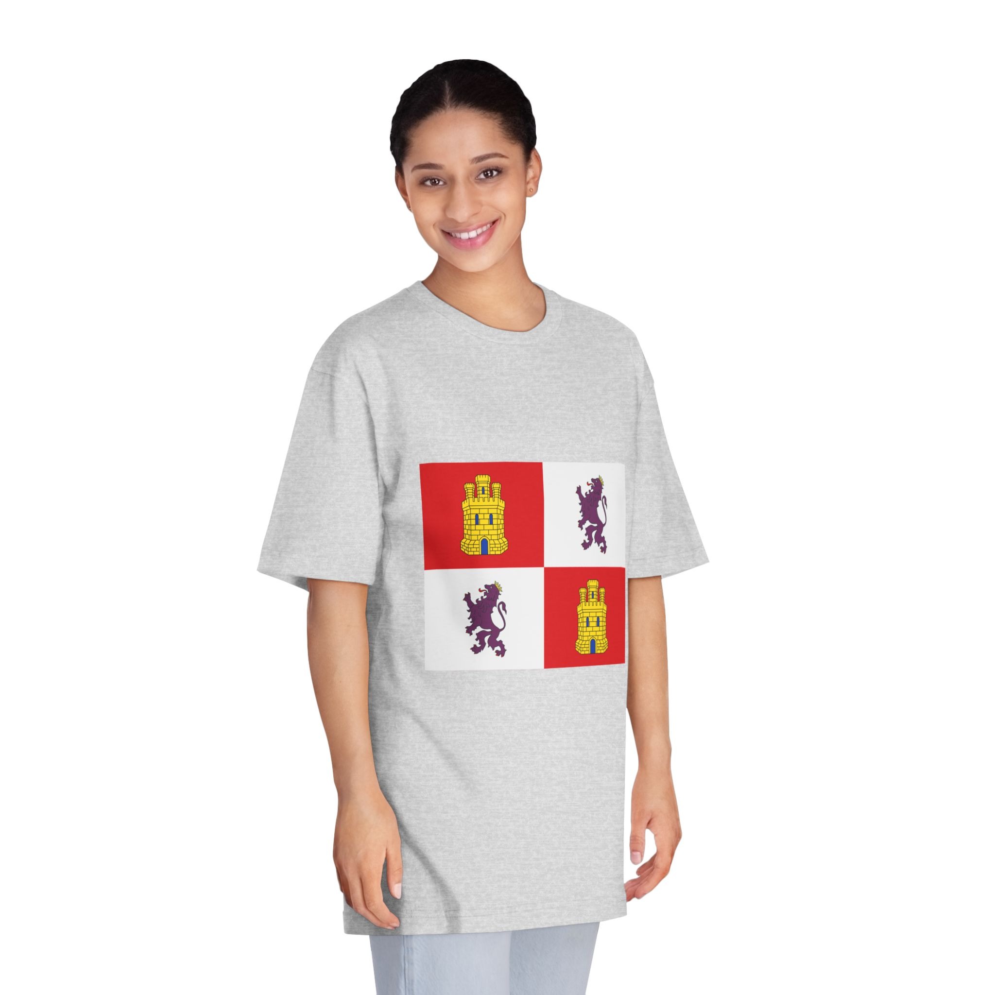 Flag of Castile and León Unisex Classic Crewneck T Shirt - Image 15