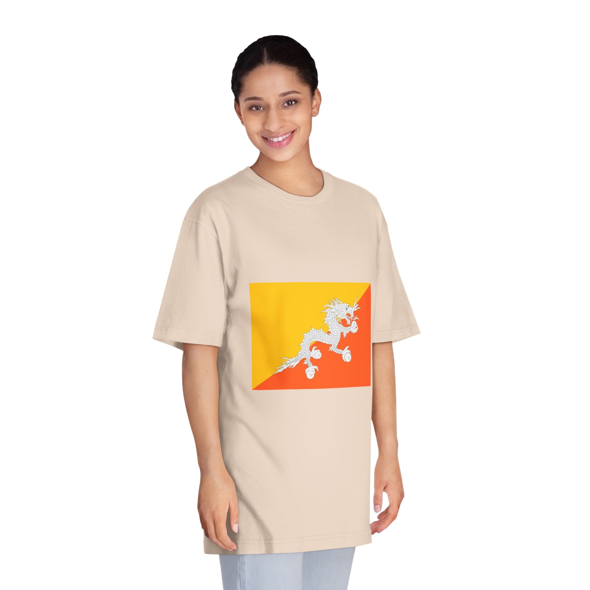 Flag of Bhutan Unisex Classic Crewneck T Shirt - Image 11