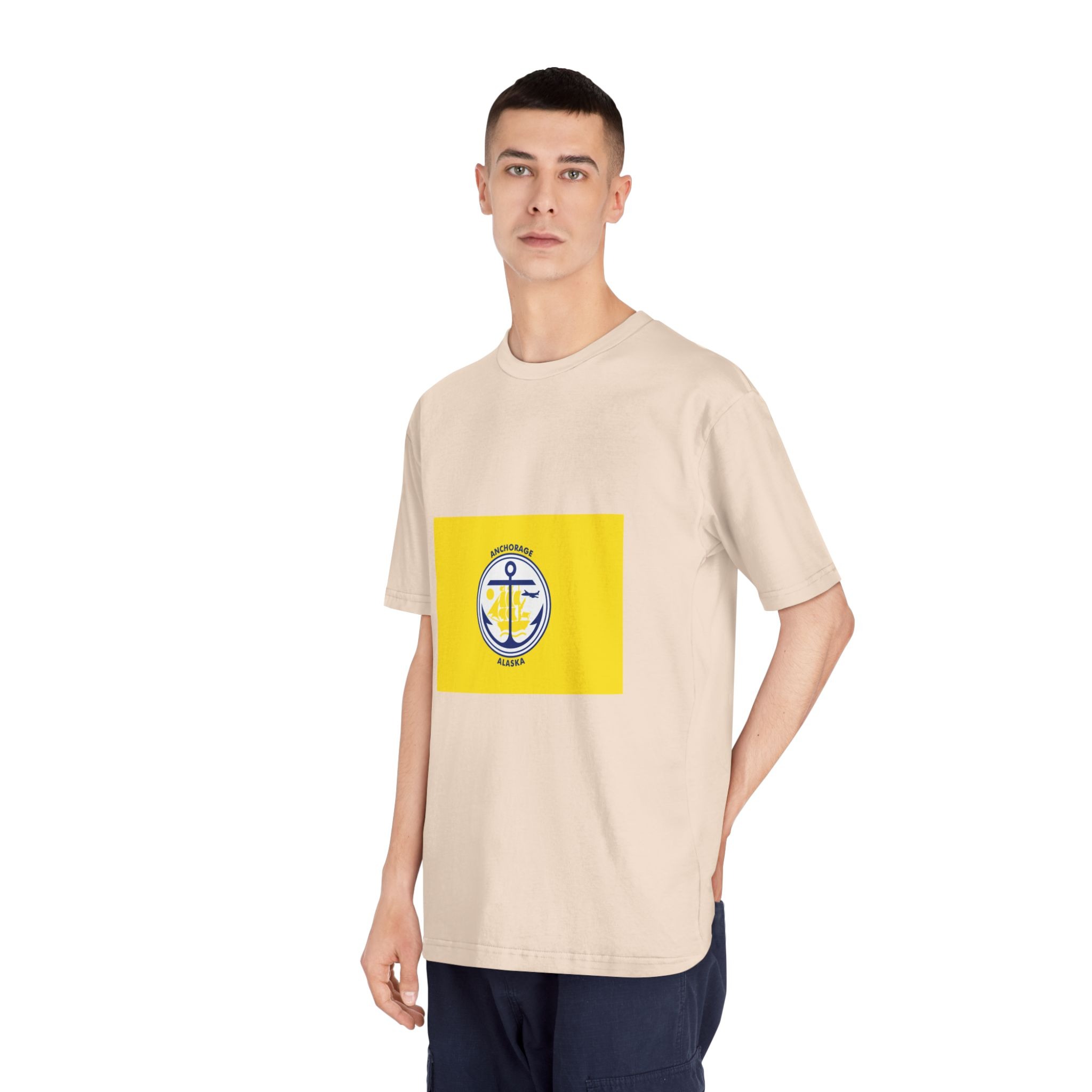 Flag of Anchorage, Alaska Unisex Classic Crewneck T Shirt - Image 12