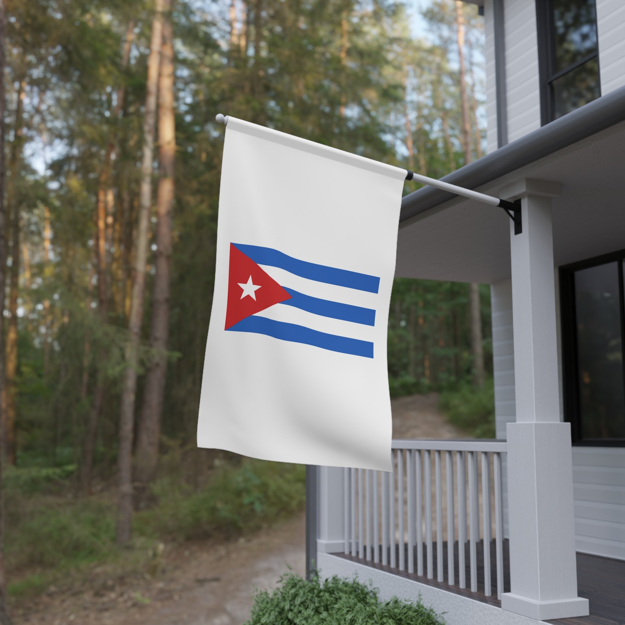 Flag Cuba Sky Blue White Striped National Banner Red Triangle Star Symbol Cuban House Banner - Image 4
