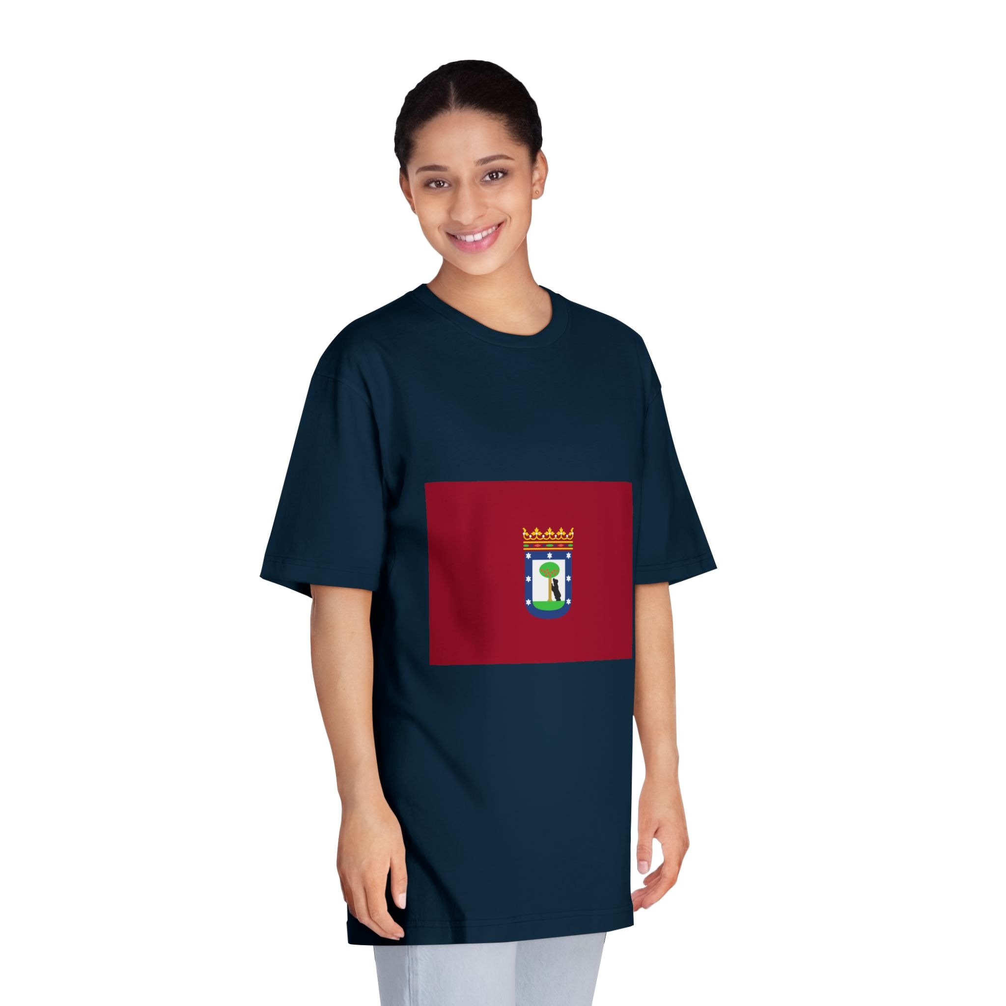 Bandera de La Ciudad de Madrid Unisex Classic Crewneck T Shirt - Image 19