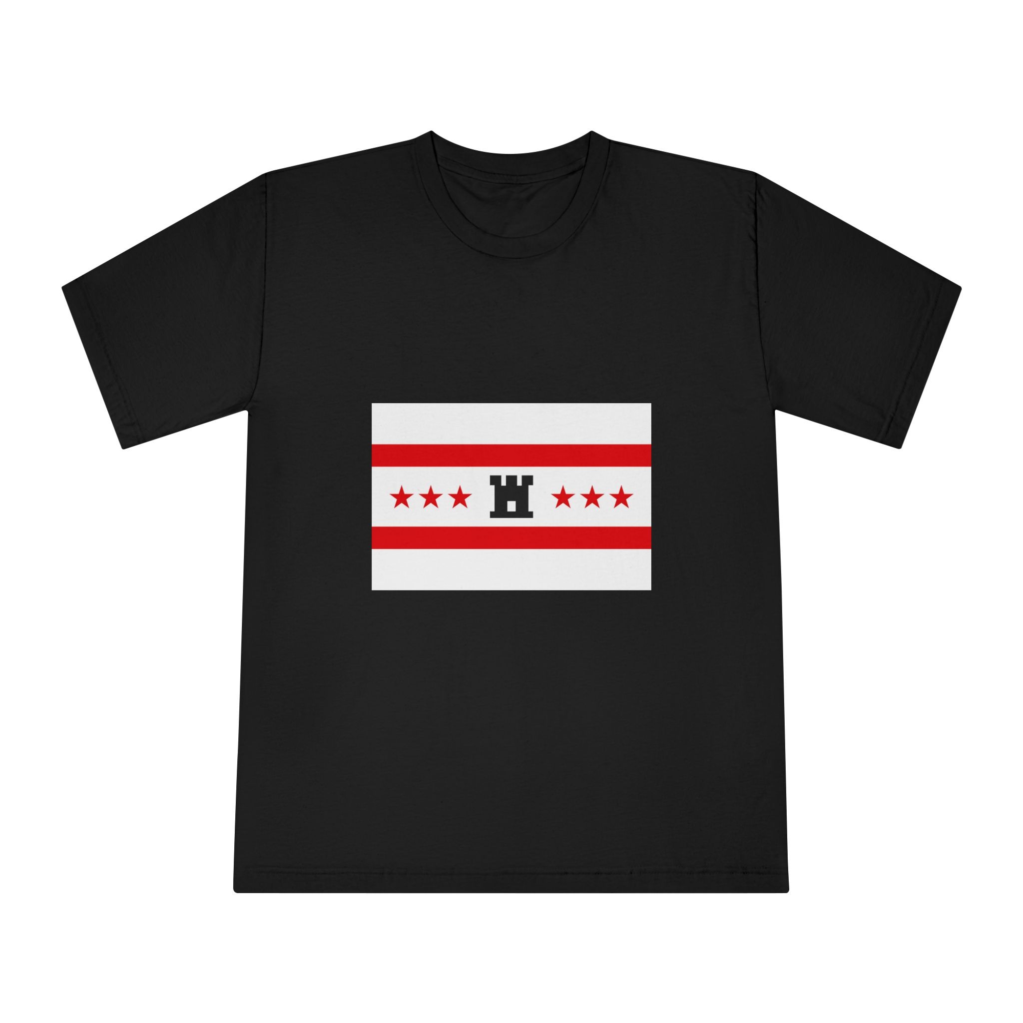 Drenthe Flag Red White Horizontal Stripes With Black Yellow Emblem Regional Flag Drenthe Unisex Classic Crewneck T Shirt - Image 5