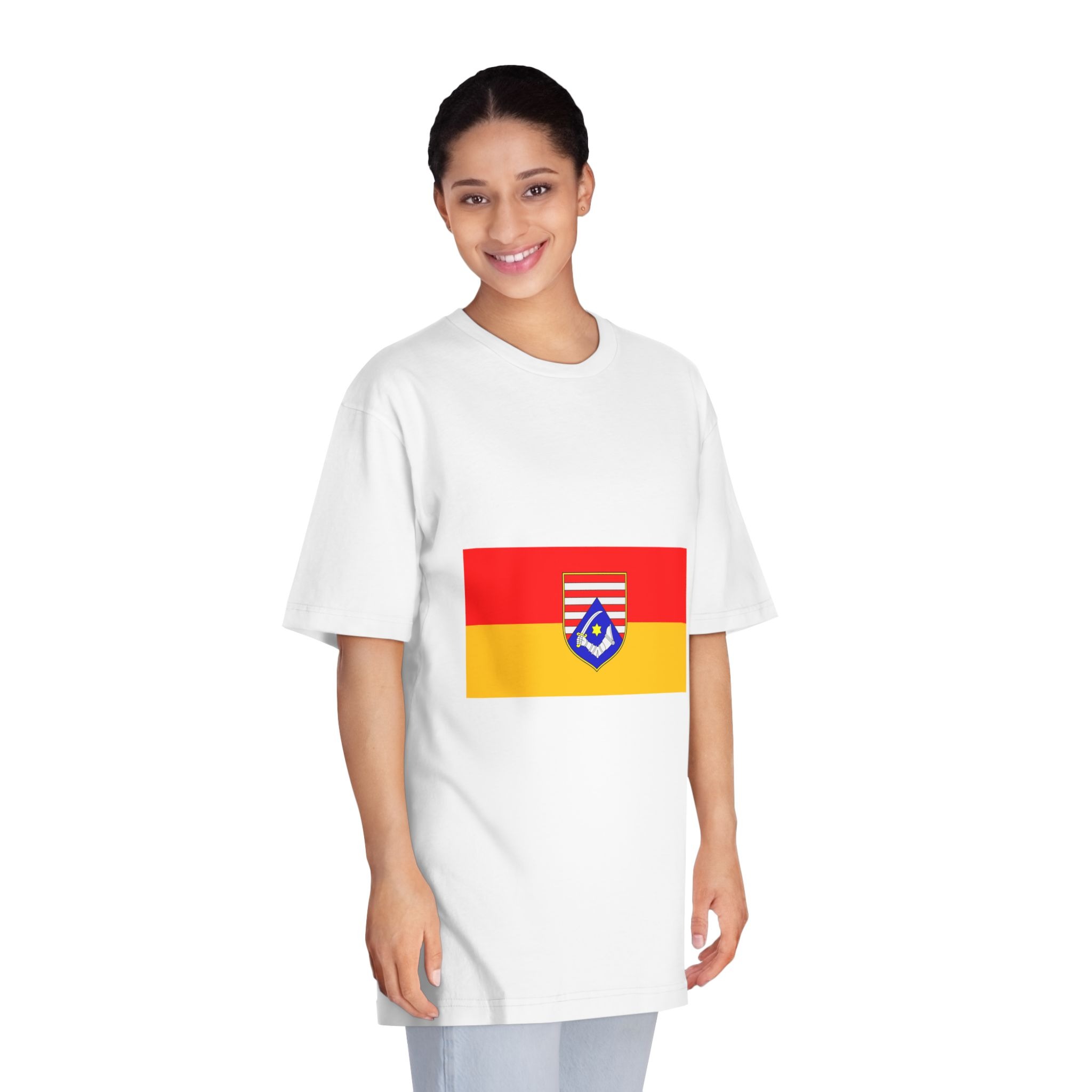 Flag of Karlovac County Unisex Classic Crewneck T Shirt - Image 3
