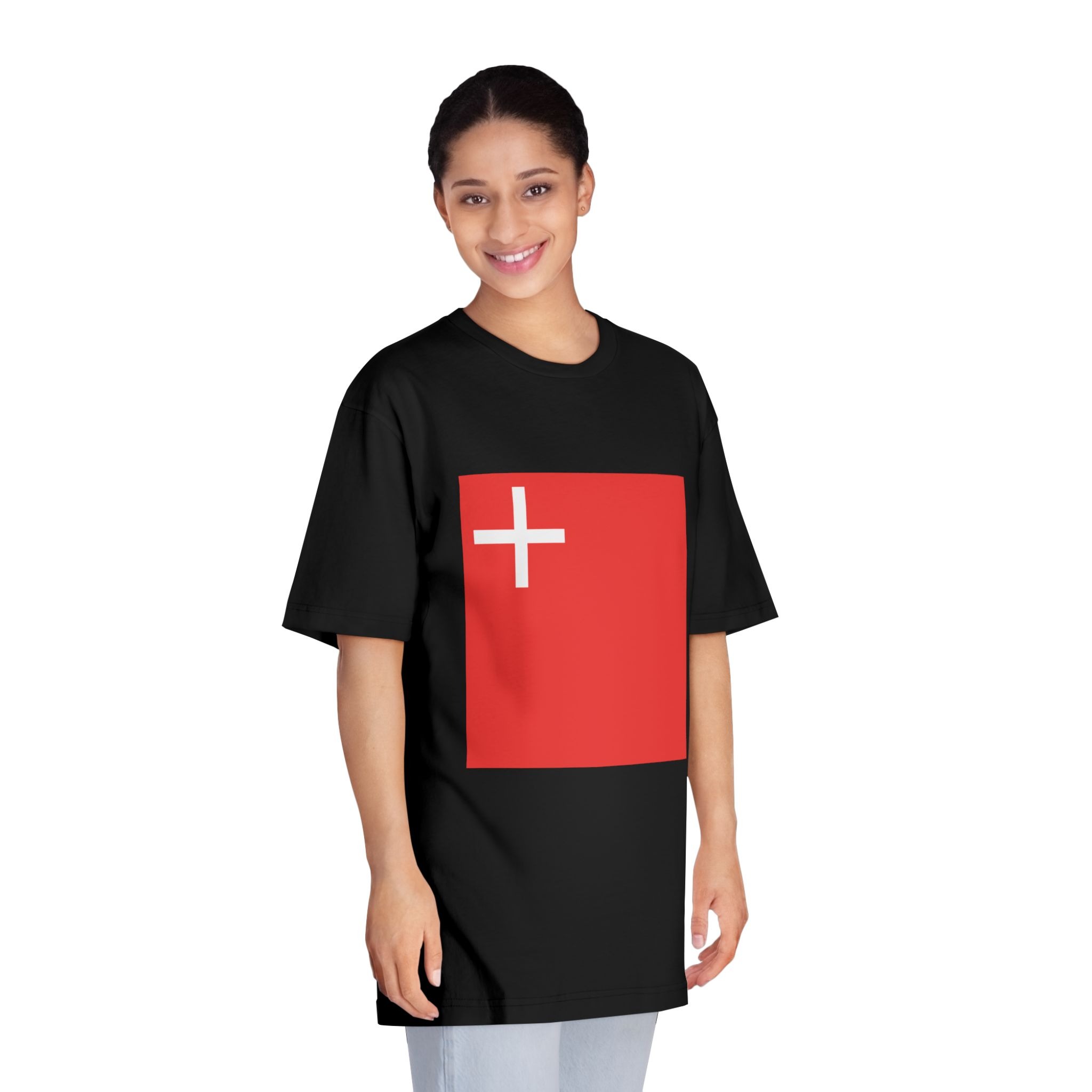 Flag of Canton of Schwyz Unisex Classic Crewneck T Shirt - Image 7
