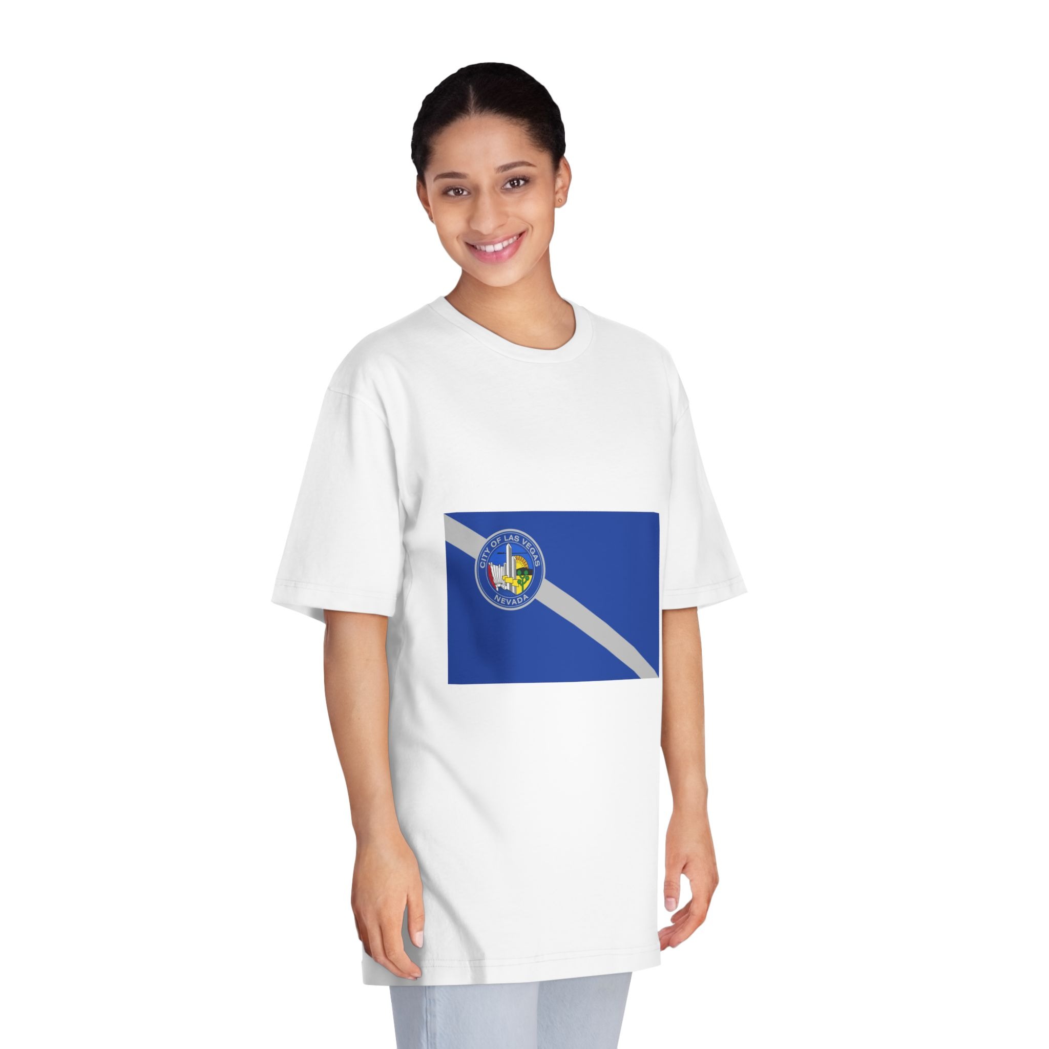 Flag of Las Vegas, Nevada Unisex Classic Crewneck T Shirt - Image 3