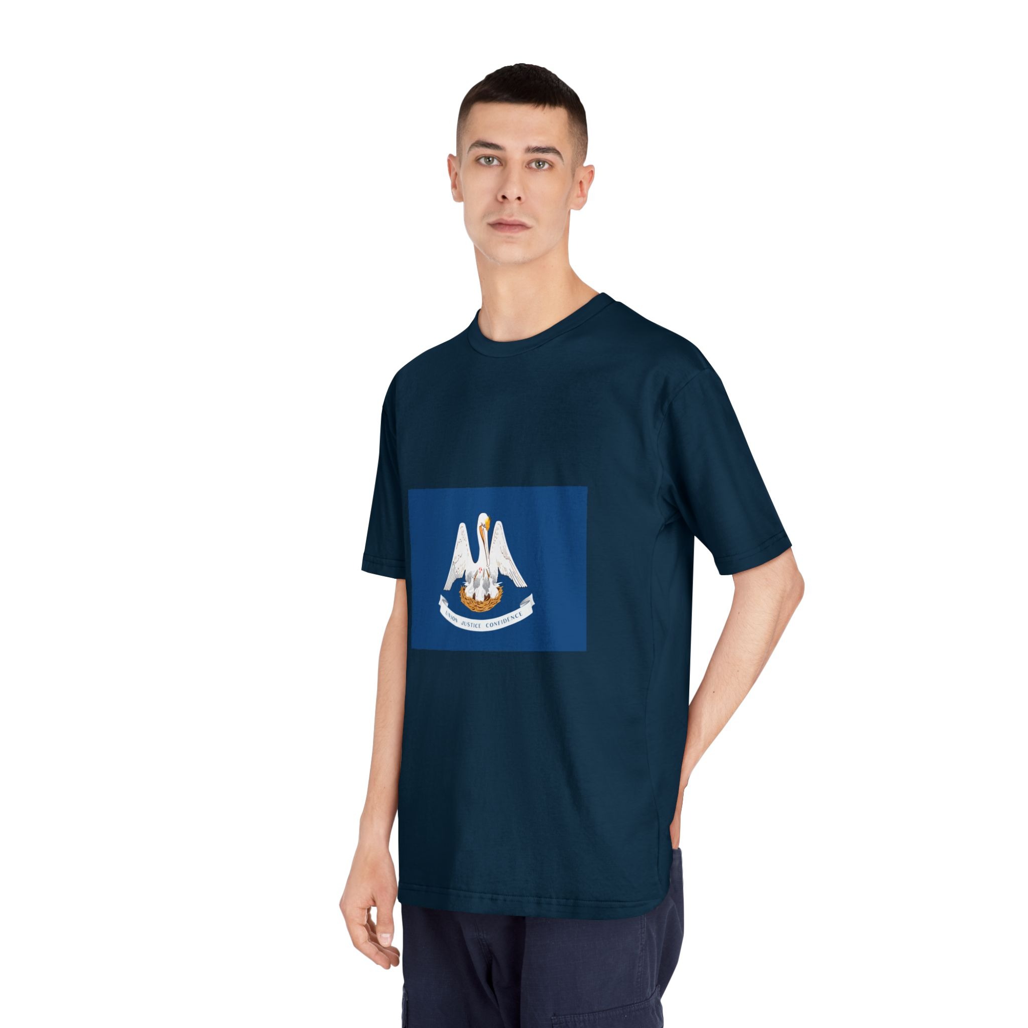 Flag of Louisiana Unisex Classic Crewneck T Shirt - Image 20