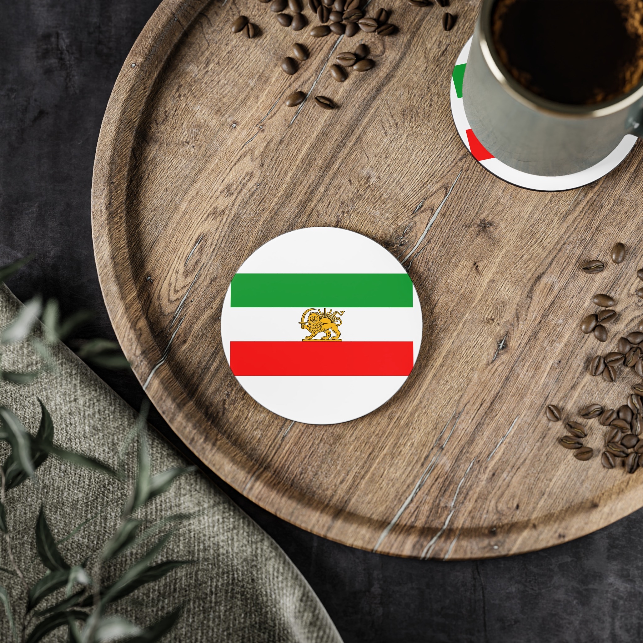 State Flag of Iran 1964 1980 Coasters - Image 2