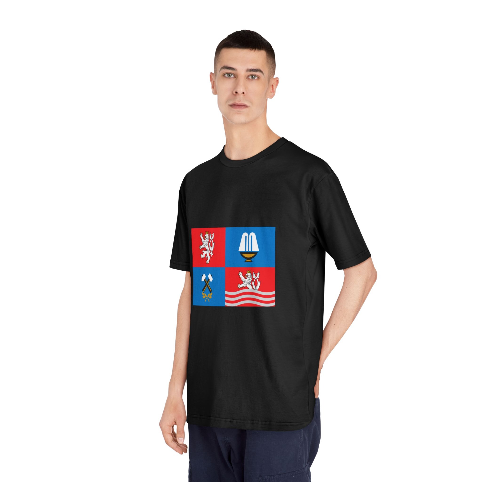 Flag of Karlovy Vary Region Unisex Classic Crewneck T Shirt - Image 8