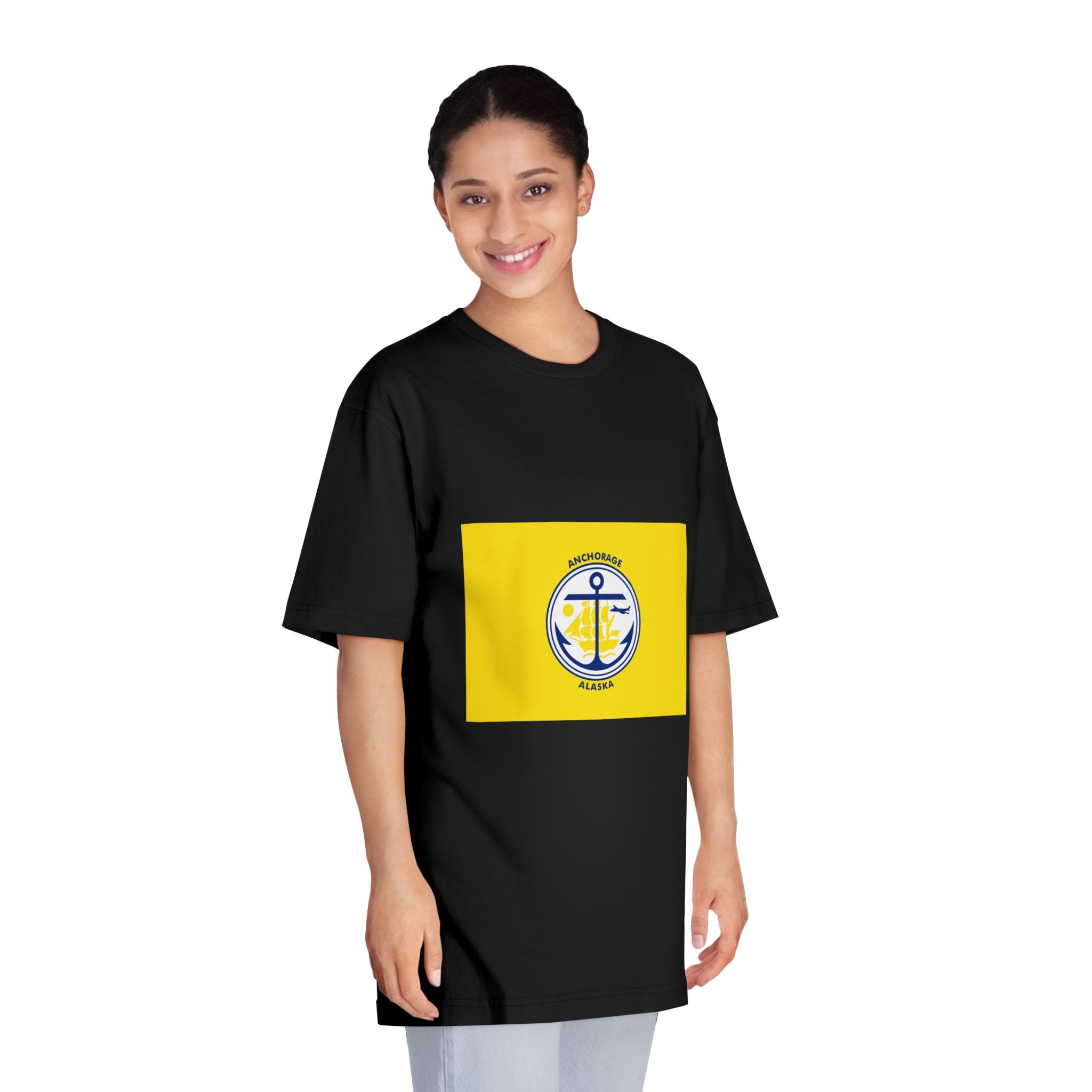 Flag of Anchorage, Alaska Unisex Classic Crewneck T Shirt - Image 7