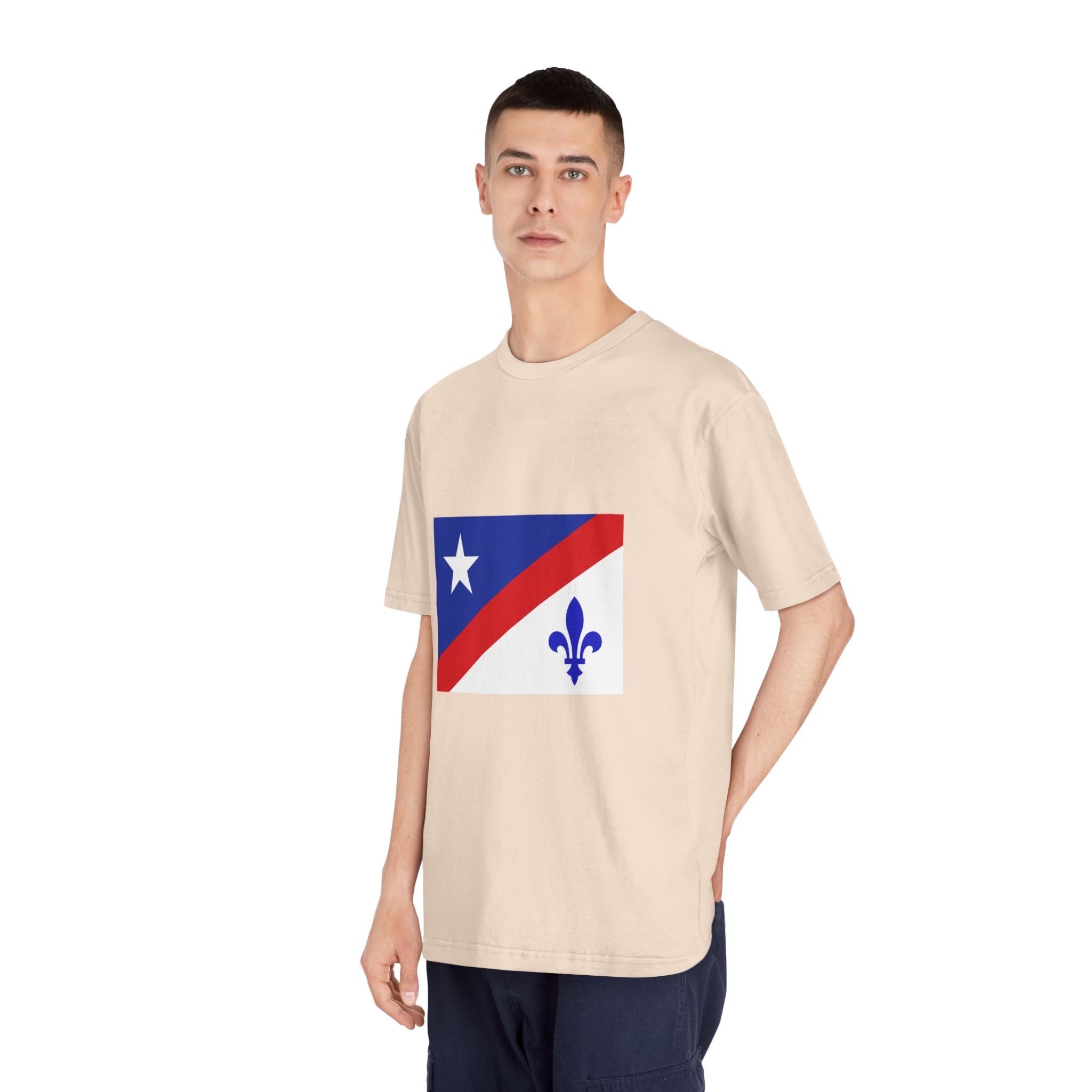 Drapeau Francoamericain Frenchamerican Tricolor Flag Symbol Francophone Comm Unisex Classic Crewneck T Shirt - Image 12