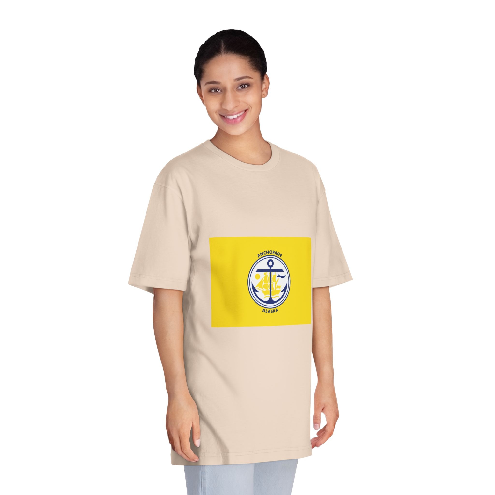 Flag of Anchorage, Alaska Unisex Classic Crewneck T Shirt - Image 11
