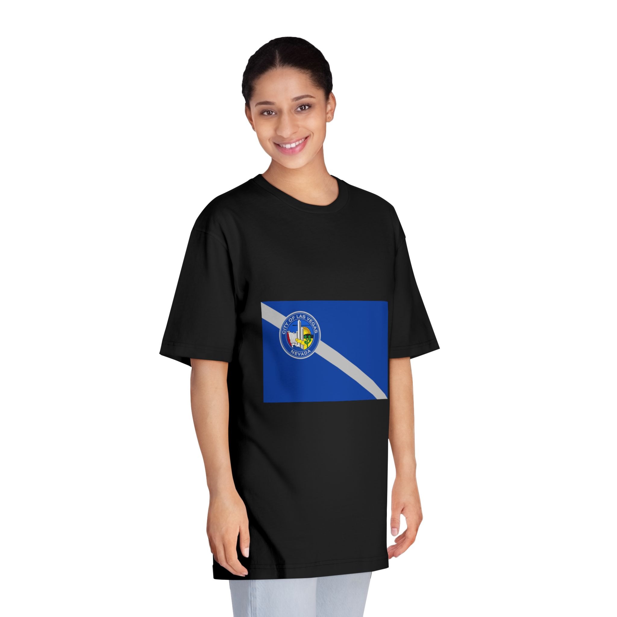 Flag of Las Vegas, Nevada Unisex Classic Crewneck T Shirt - Image 7