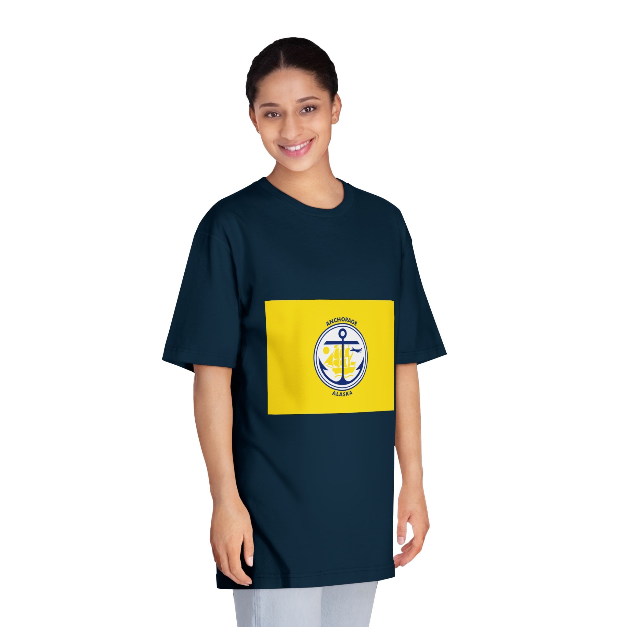 Flag of Anchorage, Alaska Unisex Classic Crewneck T Shirt - Image 19