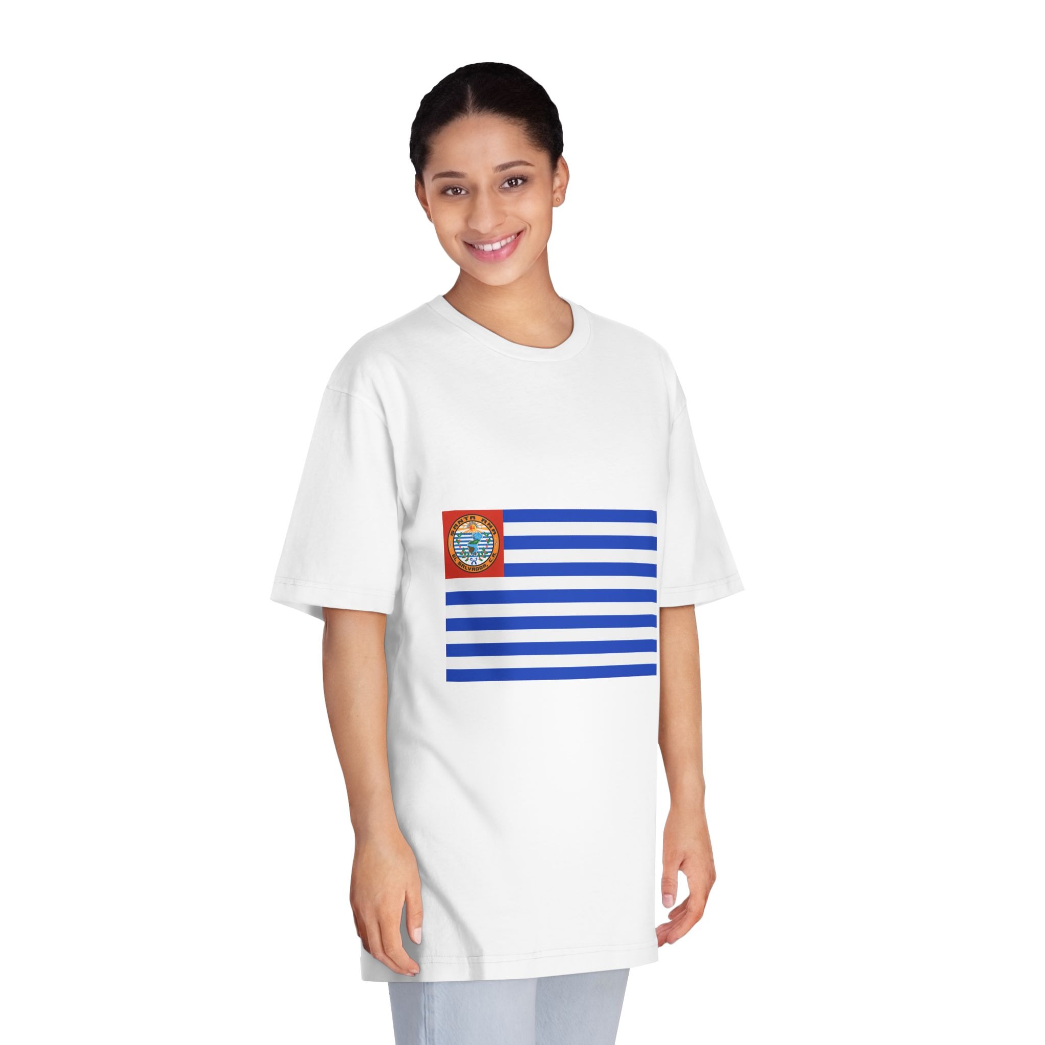 Bandera de Santa Ana, El Salvador Unisex Classic Crewneck T Shirt - Image 3