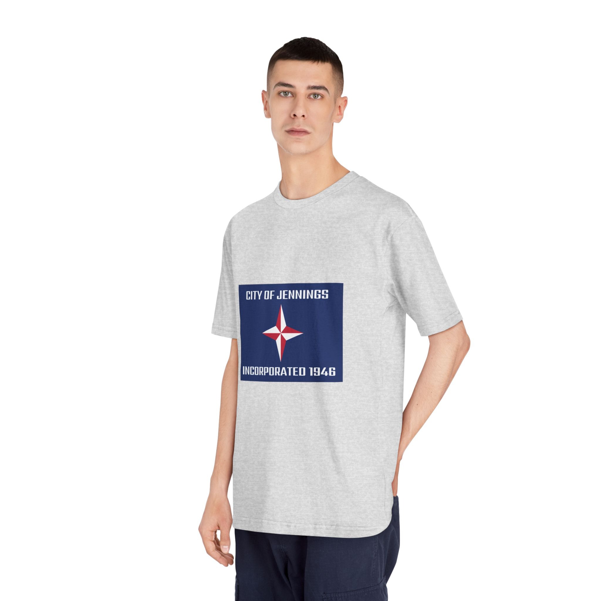 Flag of Jennings, Missouri Unisex Classic Crewneck T Shirt - Image 16
