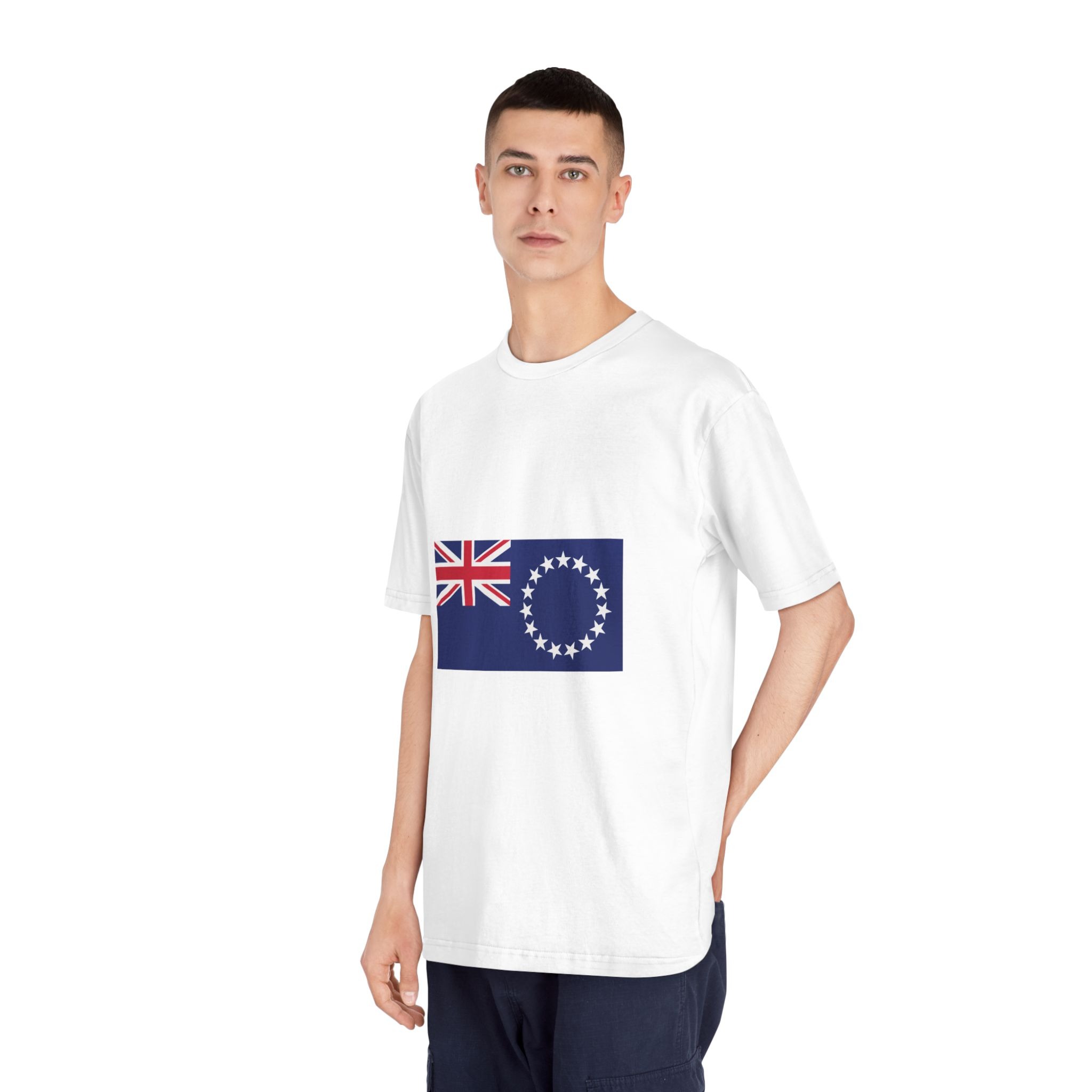Cook Islands Flag Unisex Classic Crewneck T Shirt - Image 4