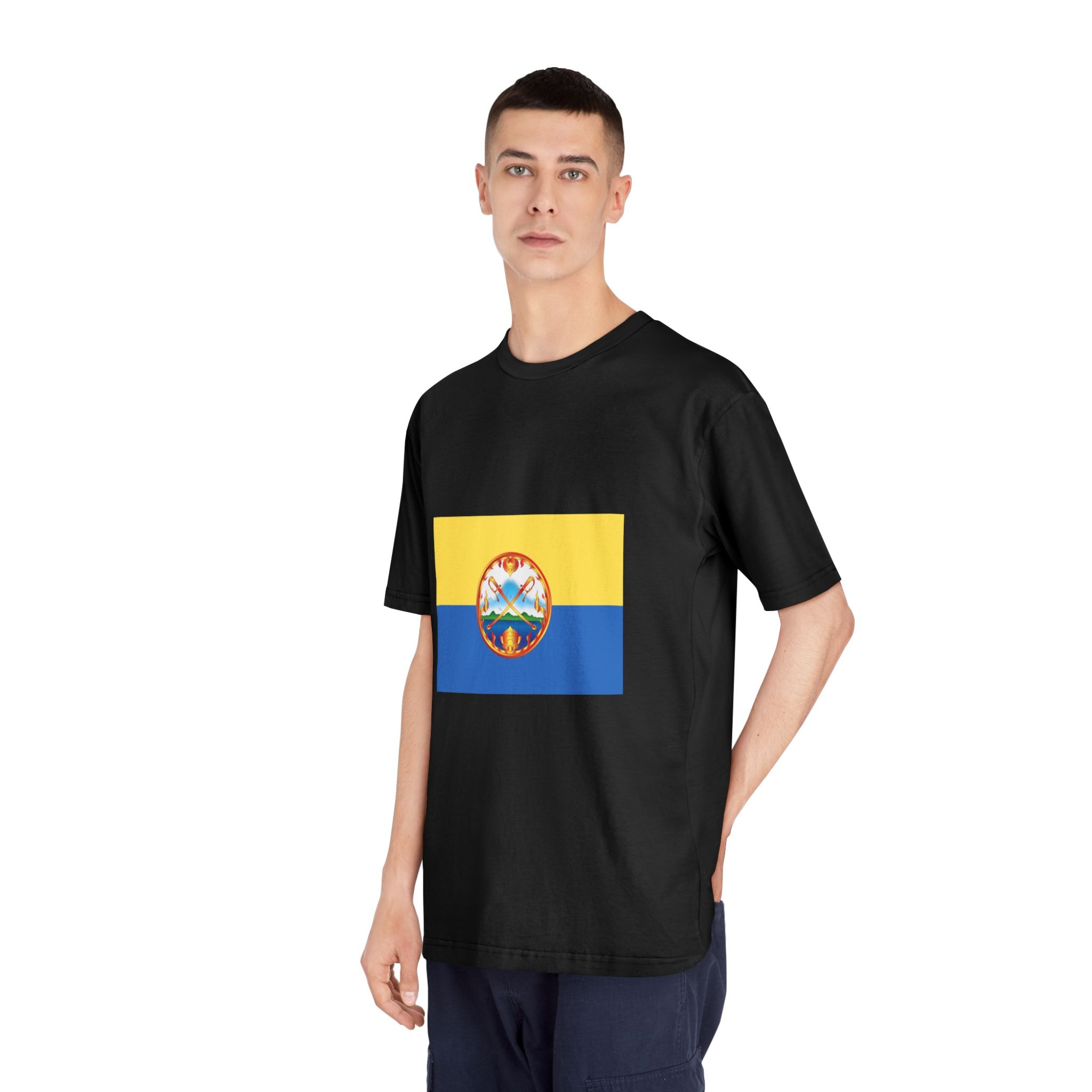 Flag of Krabi (blue Yellow) Unisex Classic Crewneck T Shirt - Image 8