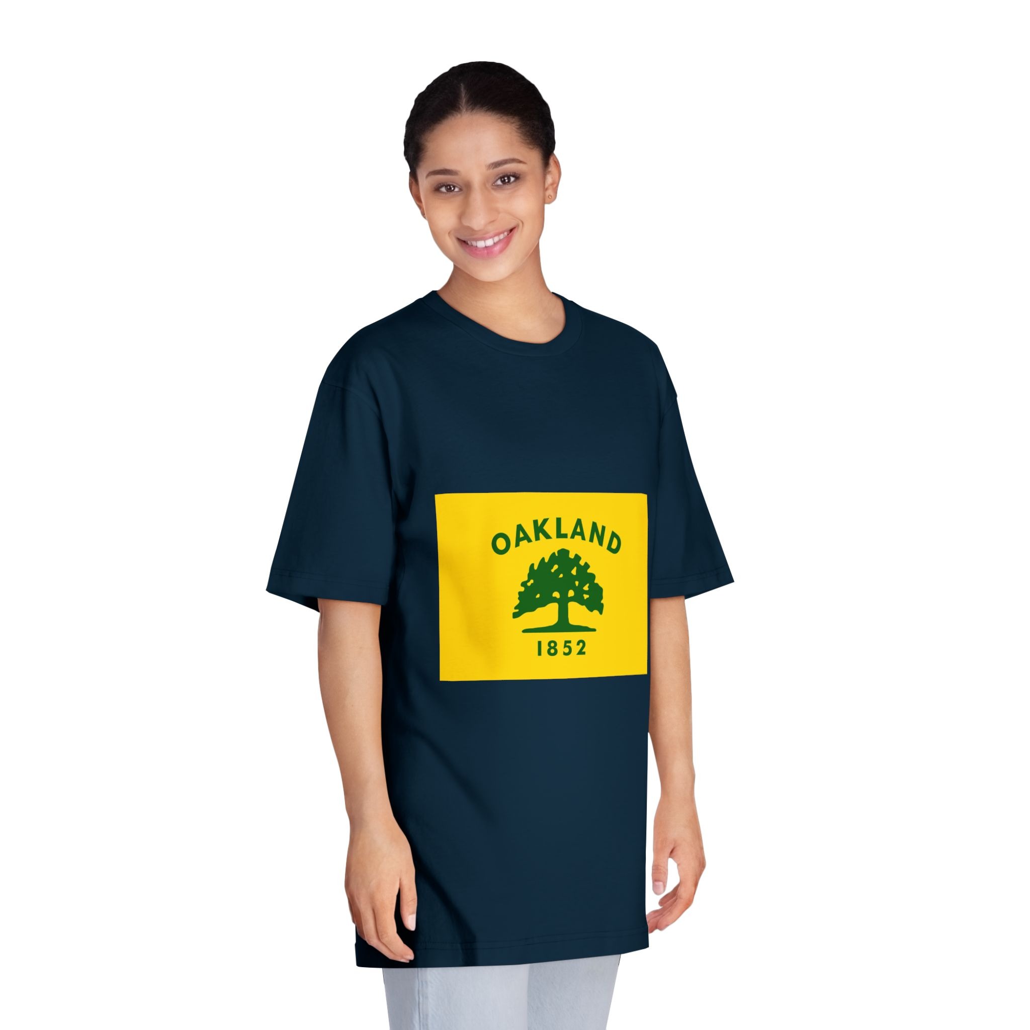 Flag of Oakland California Unisex Classic Crewneck T Shirt - Image 19