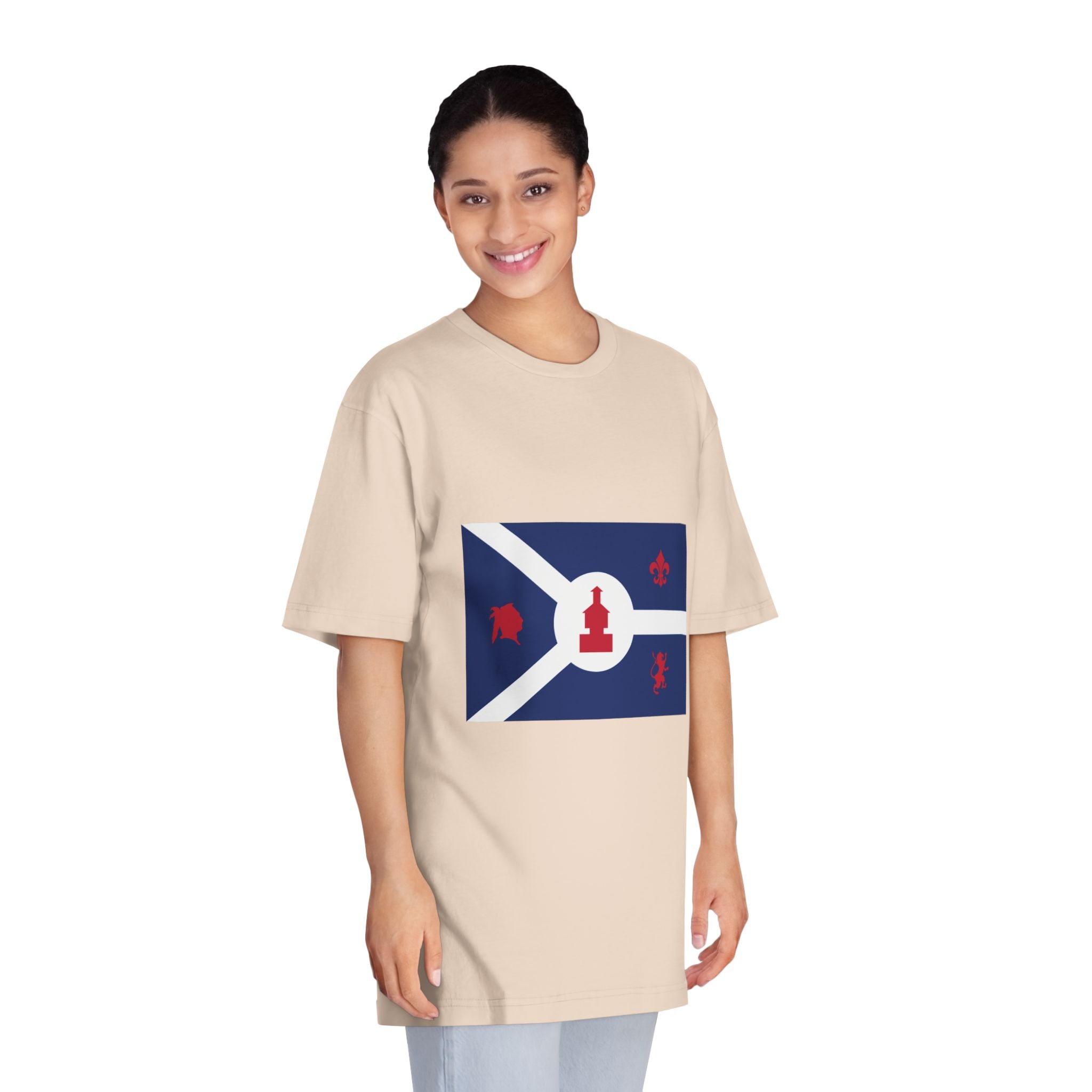Flag of Fort Wayne, Indiana Unisex Classic Crewneck T Shirt - Image 11