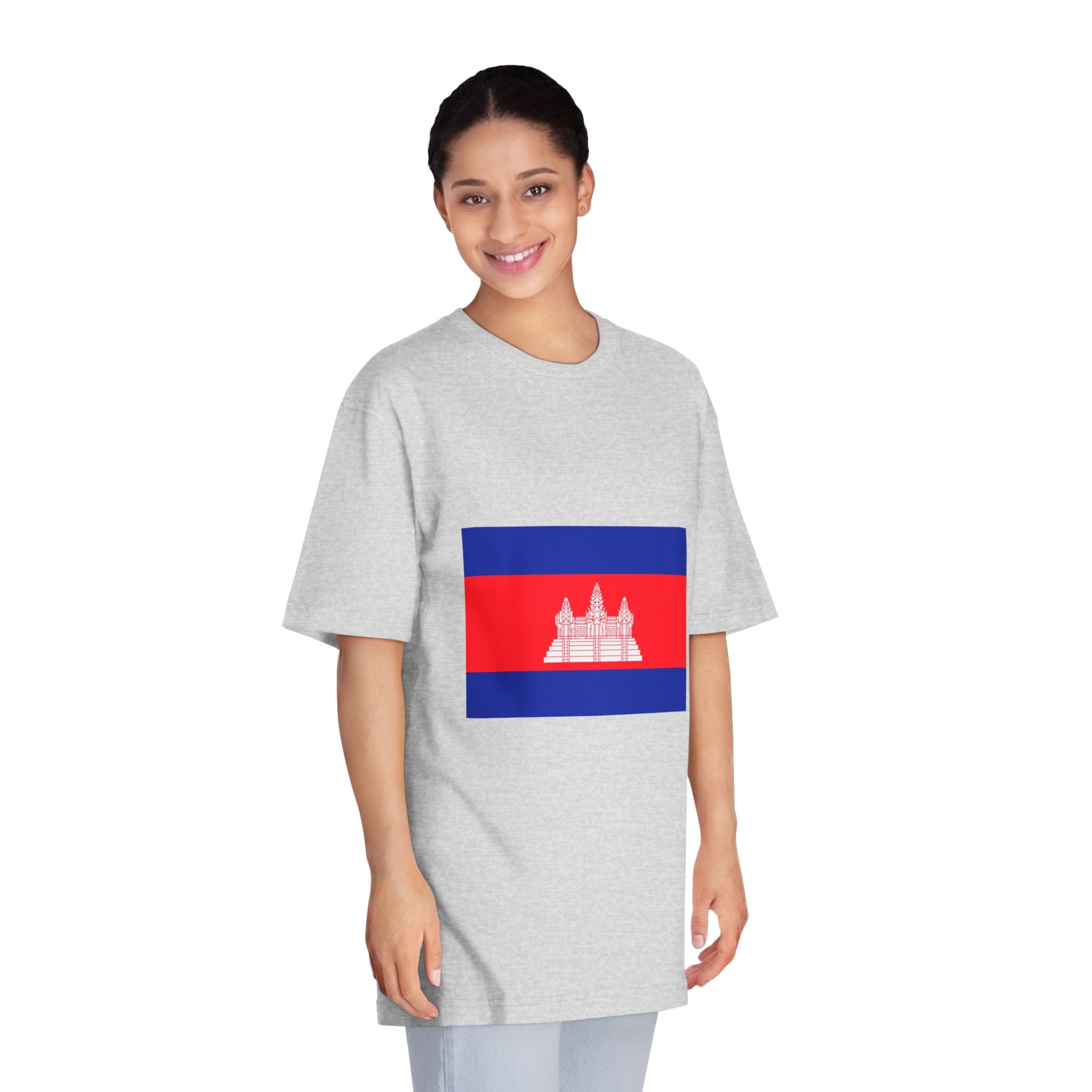 Flag of Cambodia Unisex Classic Crewneck T Shirt - Image 15
