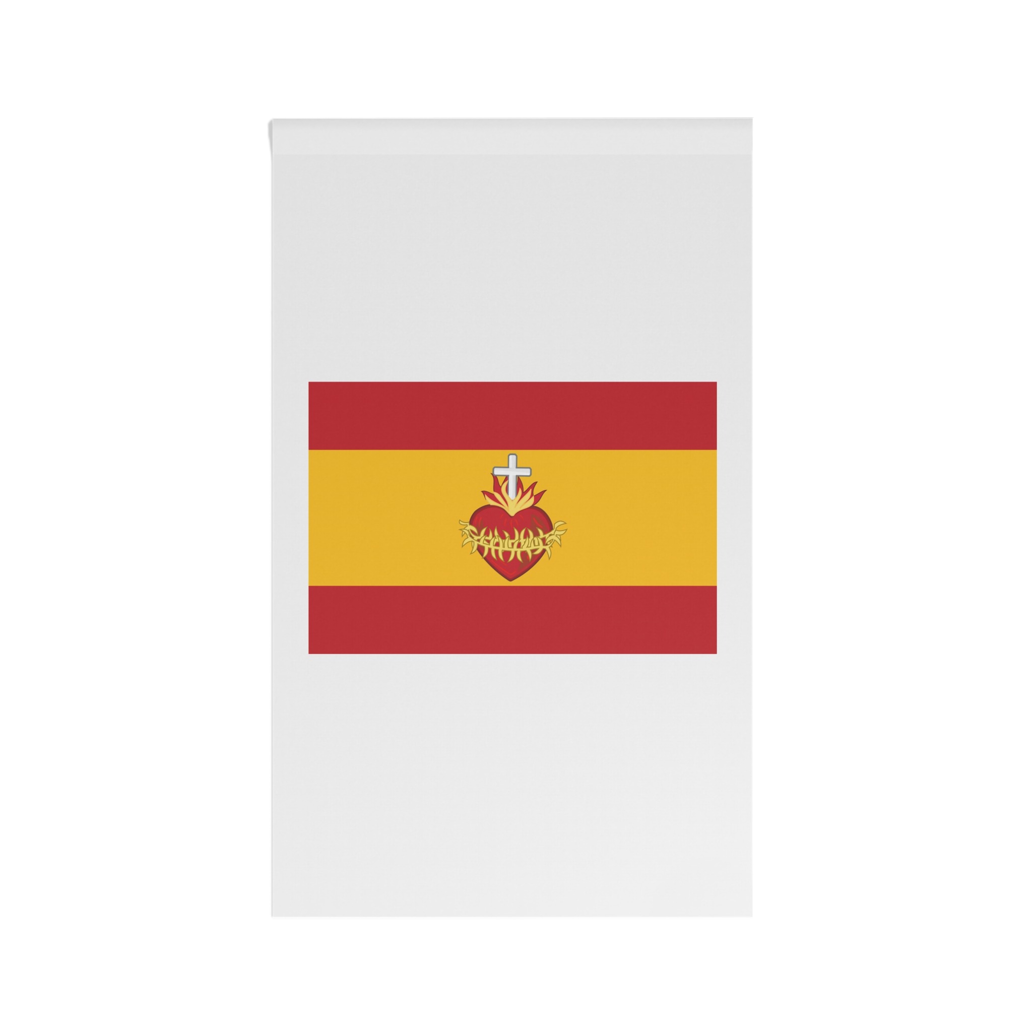 Flag of Spain According To Command of Alphonse Charles With Sacred Heart House Banner - Image 2