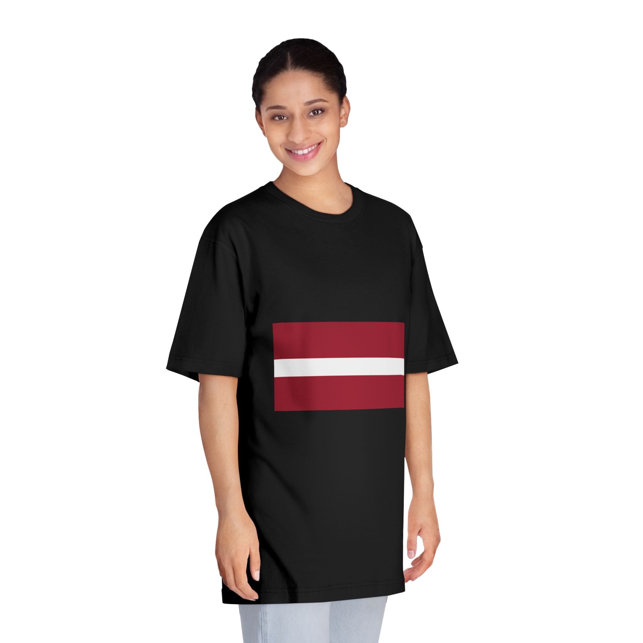 Flag of Latvia Unisex Classic Crewneck T Shirt - Image 7