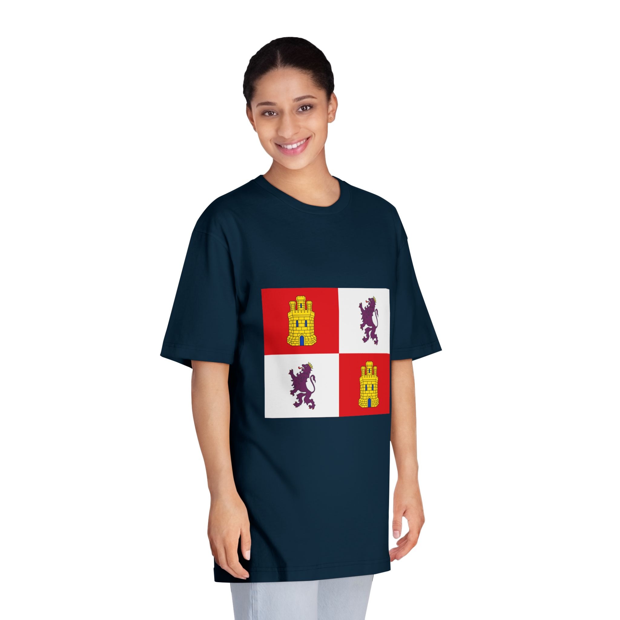 Flag of Castile and León Unisex Classic Crewneck T Shirt - Image 19