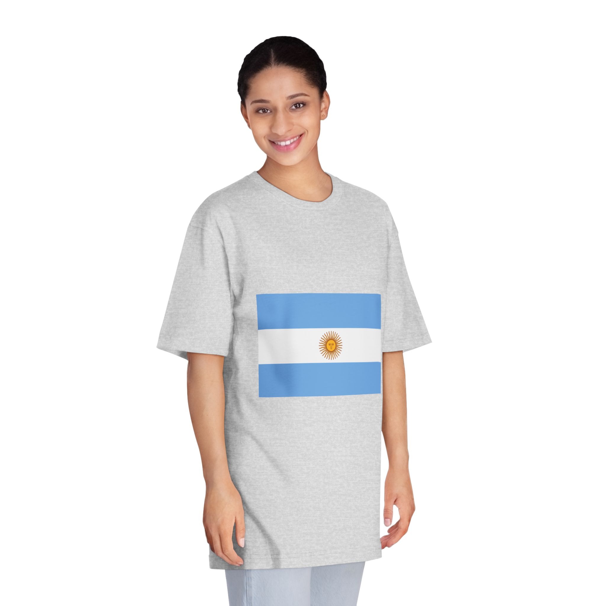 Flag of Argentina Unisex Classic Crewneck T Shirt - Image 15