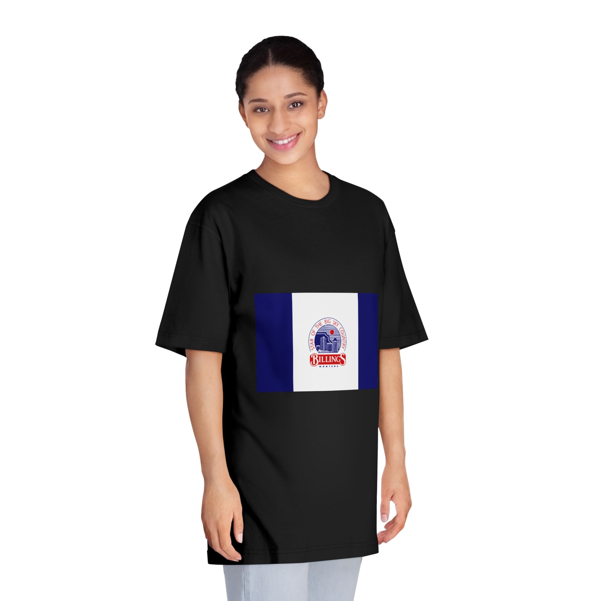 Flag of Billings, Montana Unisex Classic Crewneck T Shirt - Image 7