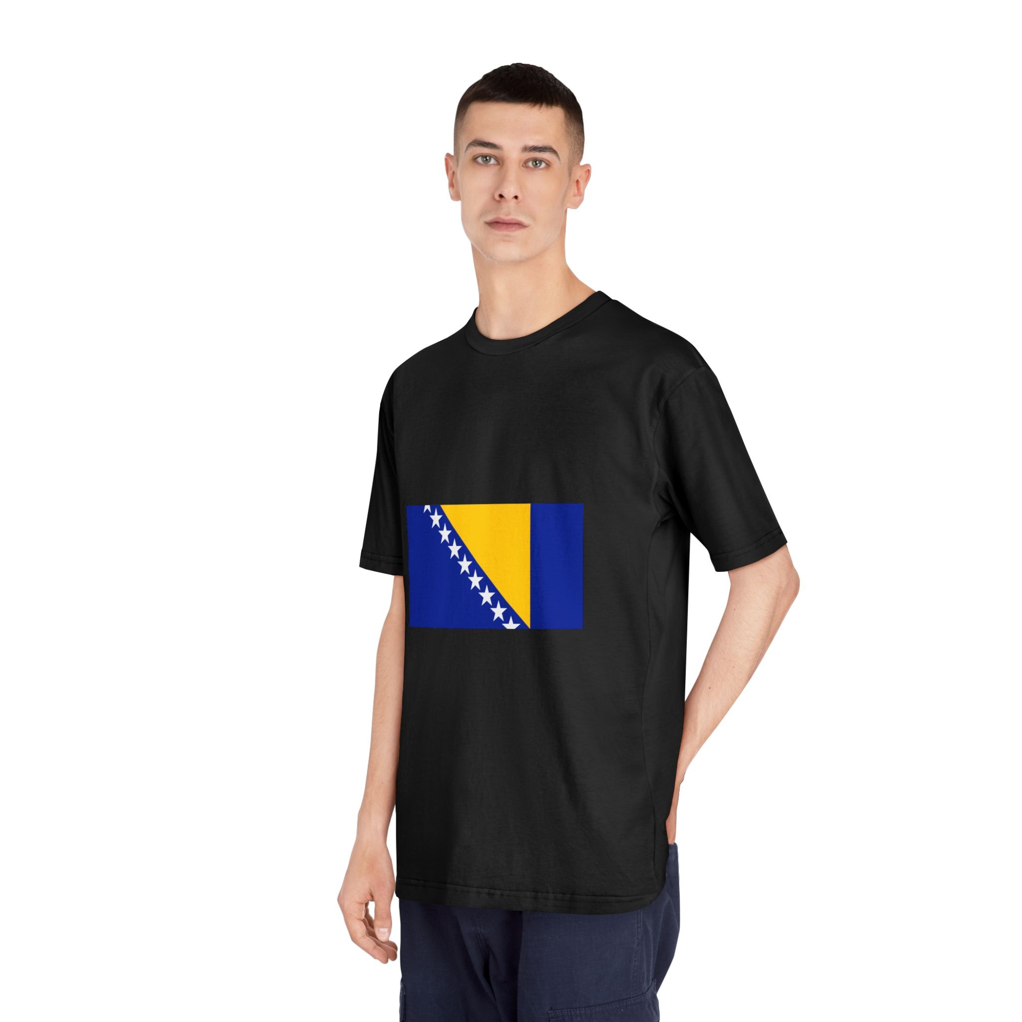 Flag of Bosnia and Herzegovina Unisex Classic Crewneck T Shirt - Image 8