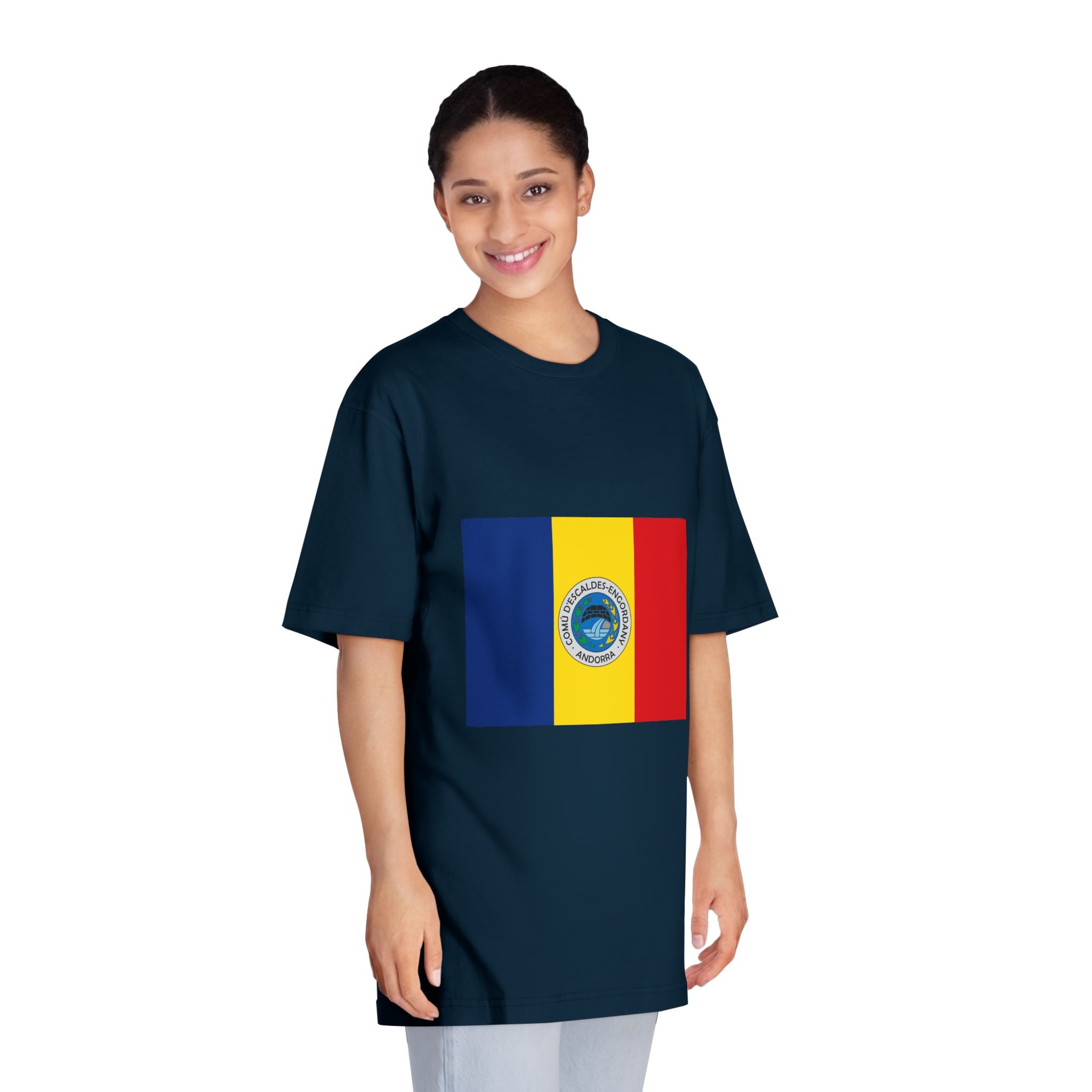 Bandera de Escaldes Engordany Unisex Classic Crewneck T Shirt - Image 19