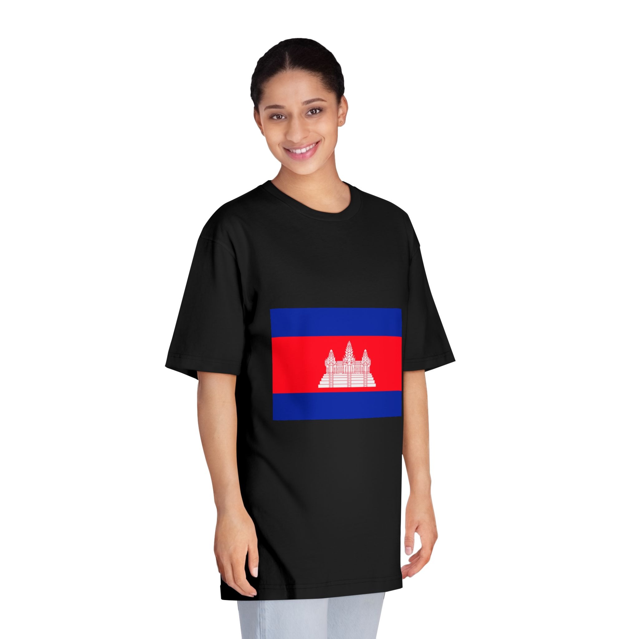 Flag of Cambodia Unisex Classic Crewneck T Shirt - Image 7
