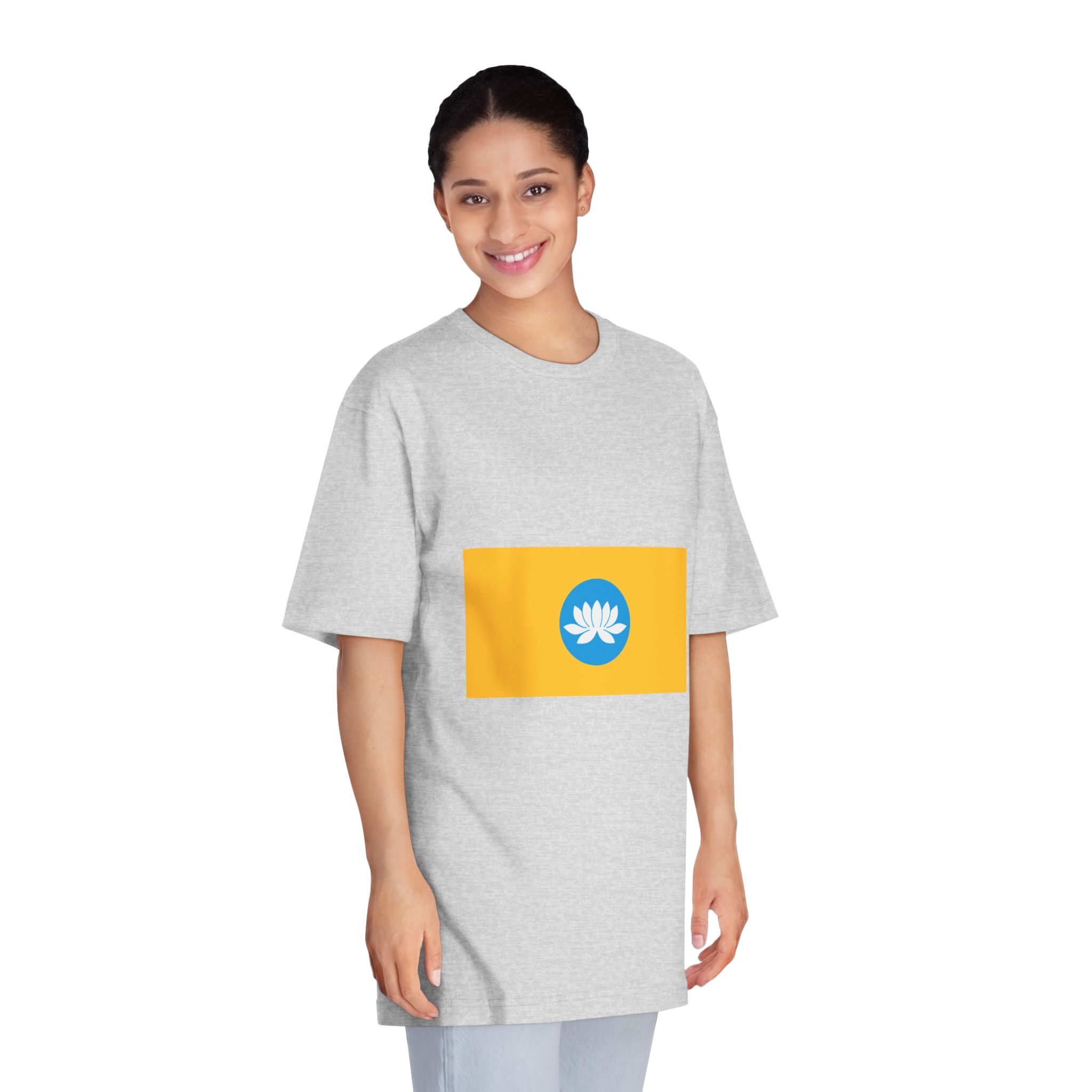 Flag of Kalmykia Unisex Classic Crewneck T Shirt - Image 15