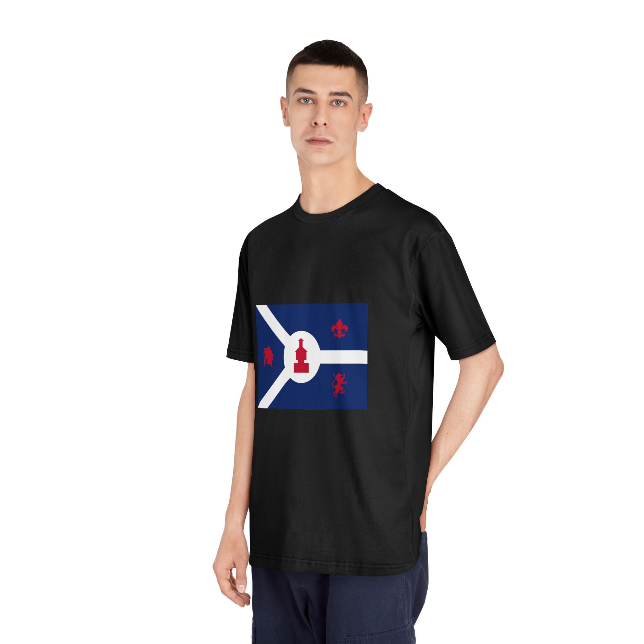 Flag of Fort Wayne, Indiana Unisex Classic Crewneck T Shirt - Image 8