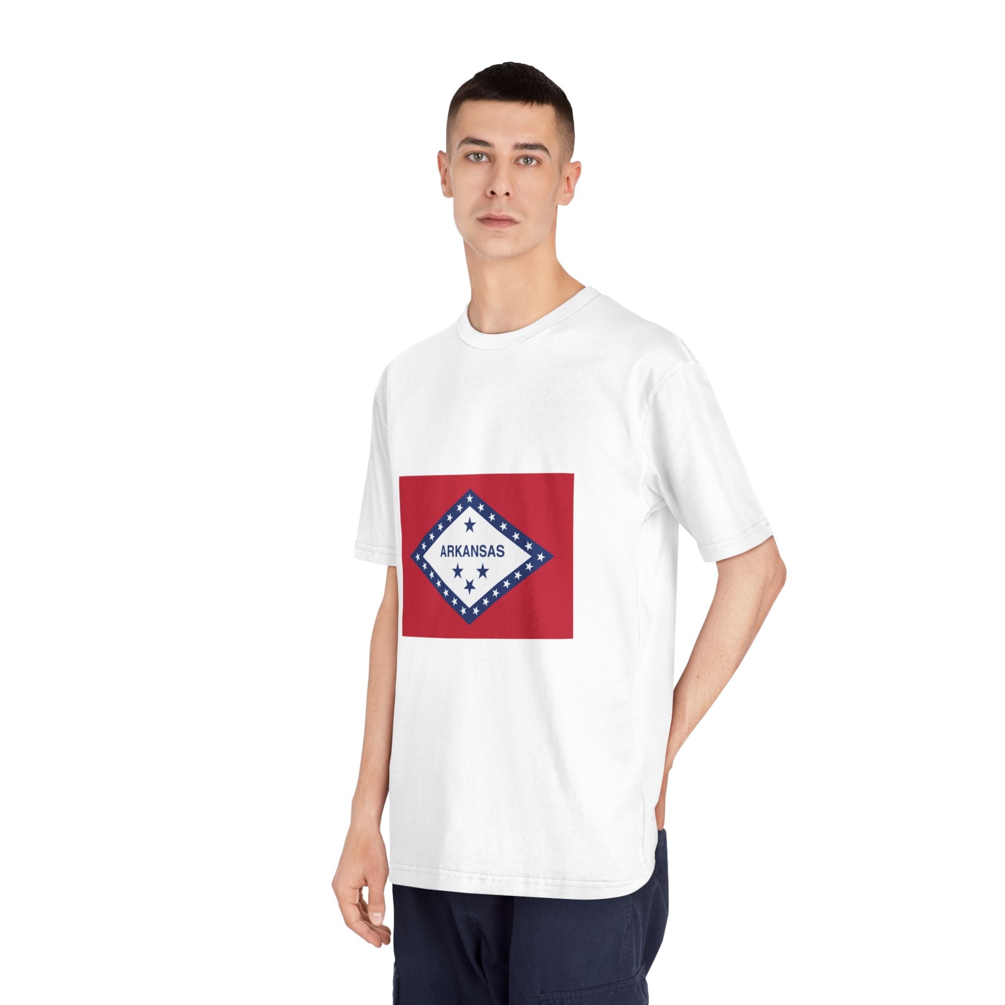 Flag of Arkansas Unisex Classic Crewneck T Shirt - Image 4