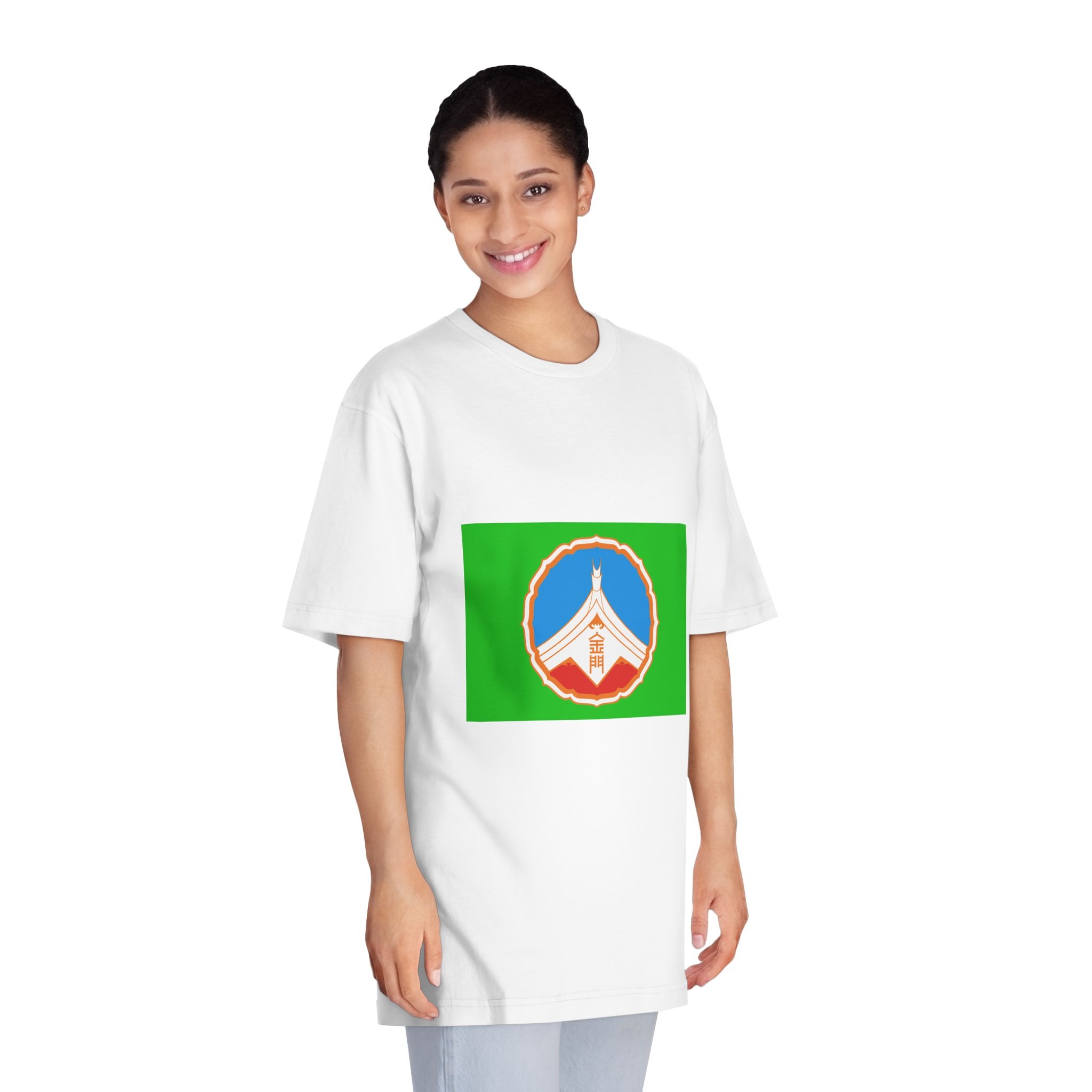 Flag of Kinmen County Unisex Classic Crewneck T Shirt - Image 3
