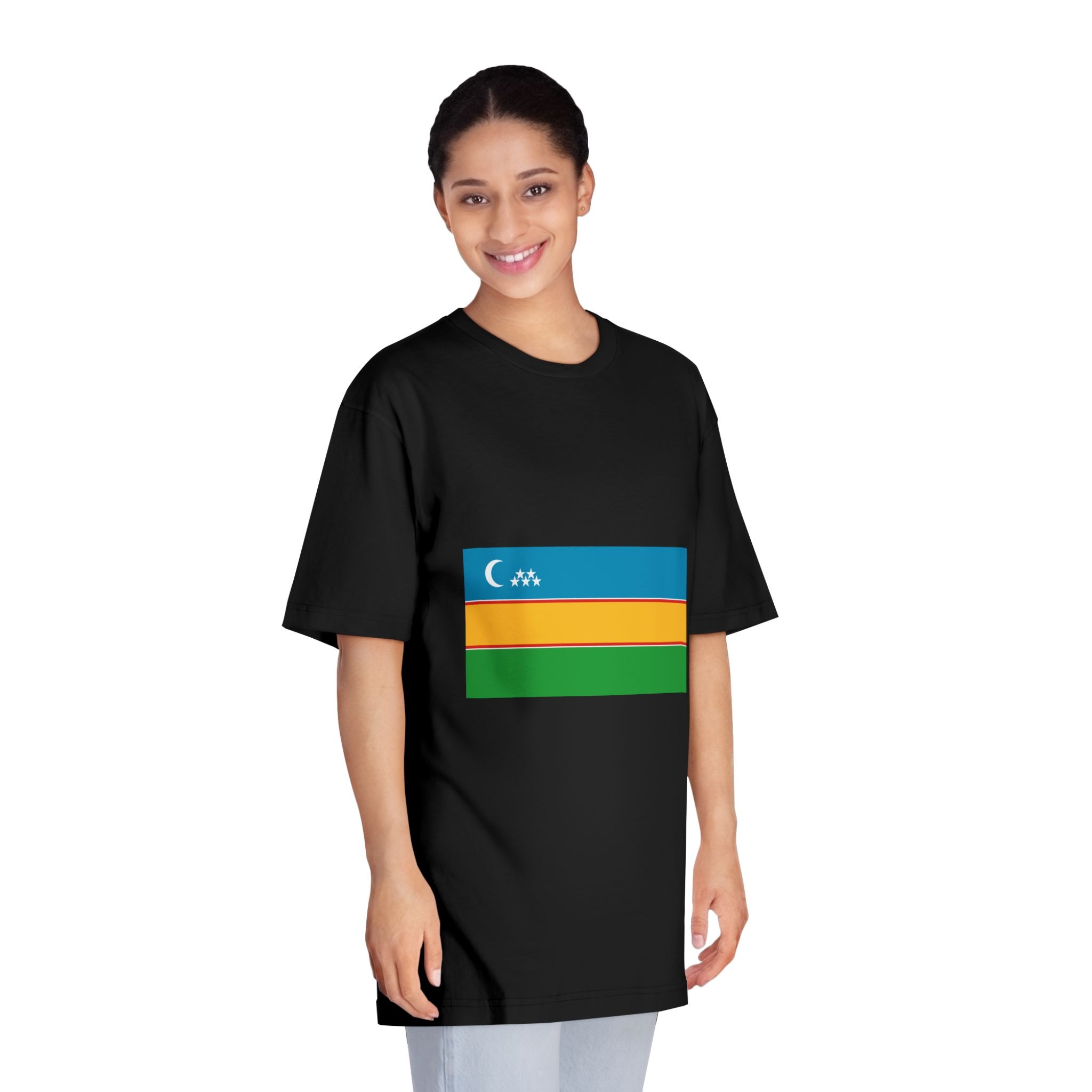 Flag of Karakalpakstan Unisex Classic Crewneck T Shirt - Image 7