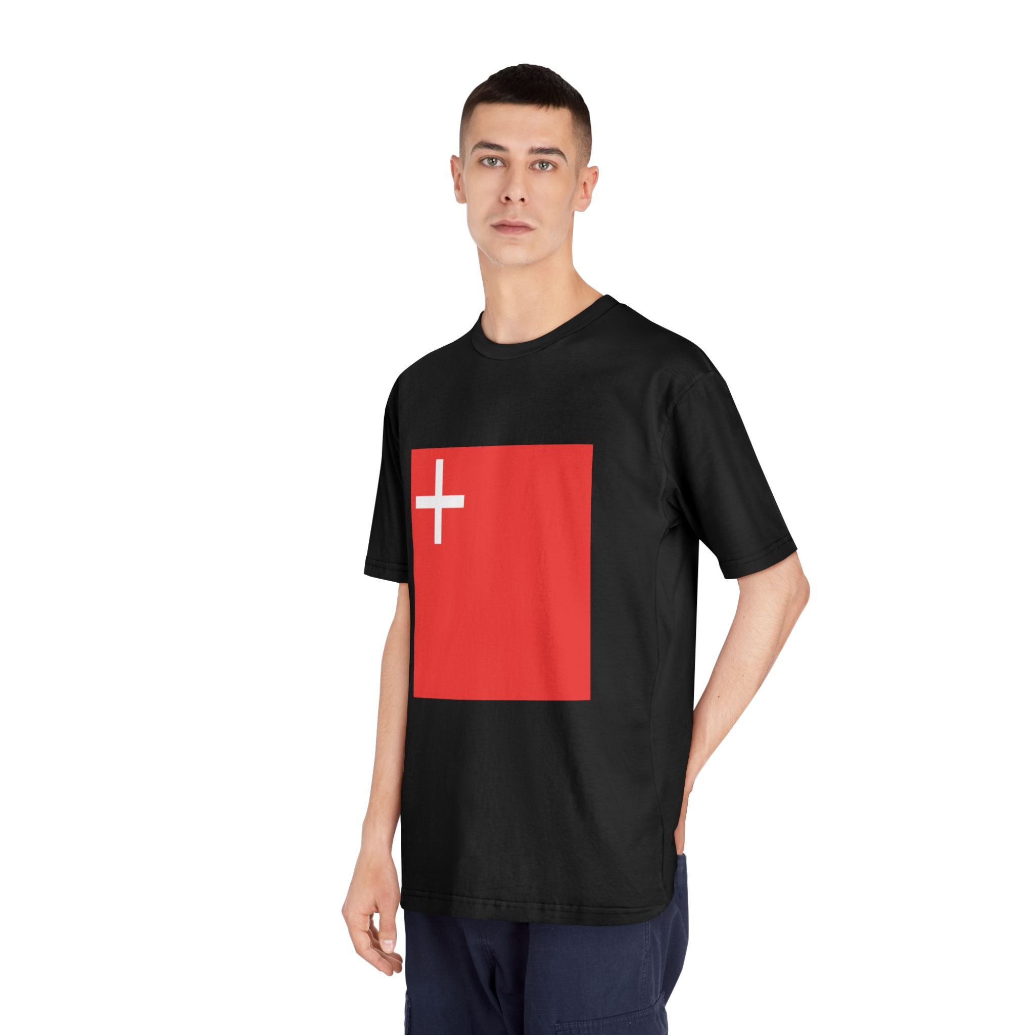 Flag of Canton of Schwyz Unisex Classic Crewneck T Shirt - Image 8