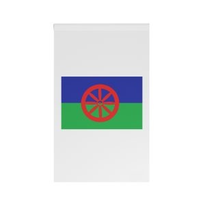 Eightspoked Wheel Flag Hungarian Romanies Ethnic Banner Romani Heritage Hungarian House Banner