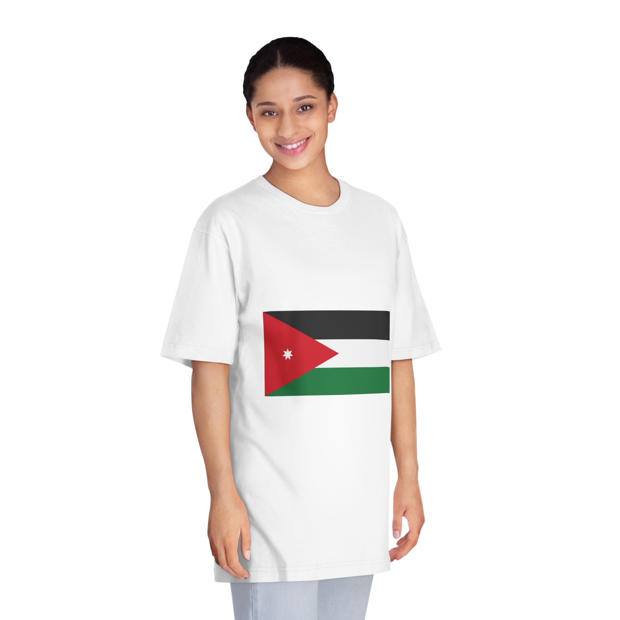Flag of Jordan Unisex Classic Crewneck T Shirt - Image 3