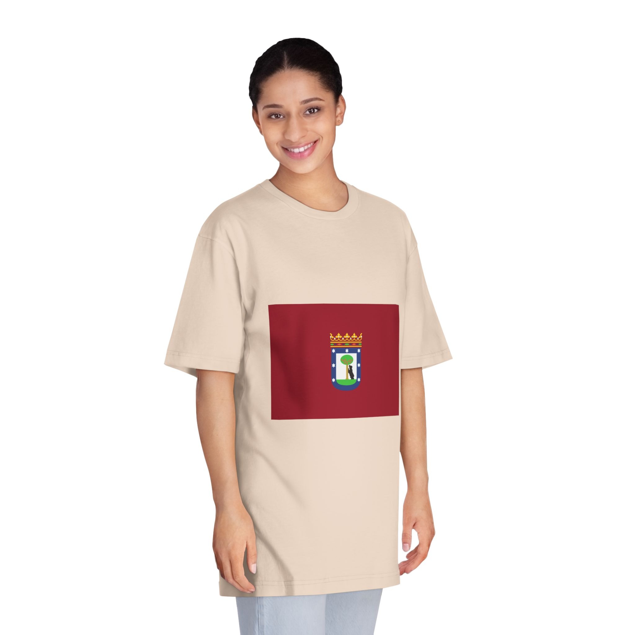 Bandera de La Ciudad de Madrid Unisex Classic Crewneck T Shirt - Image 11