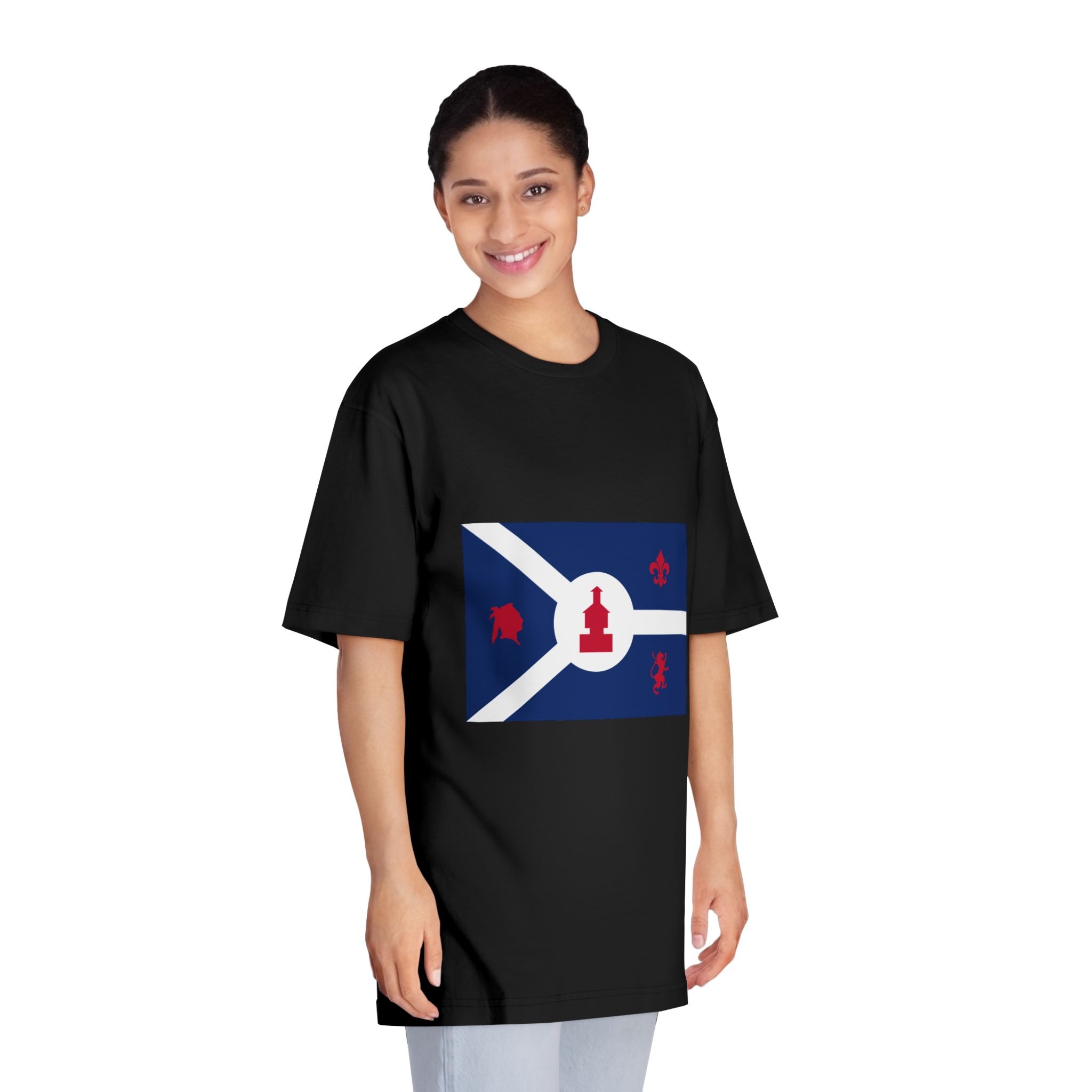 Flag of Fort Wayne, Indiana Unisex Classic Crewneck T Shirt - Image 7