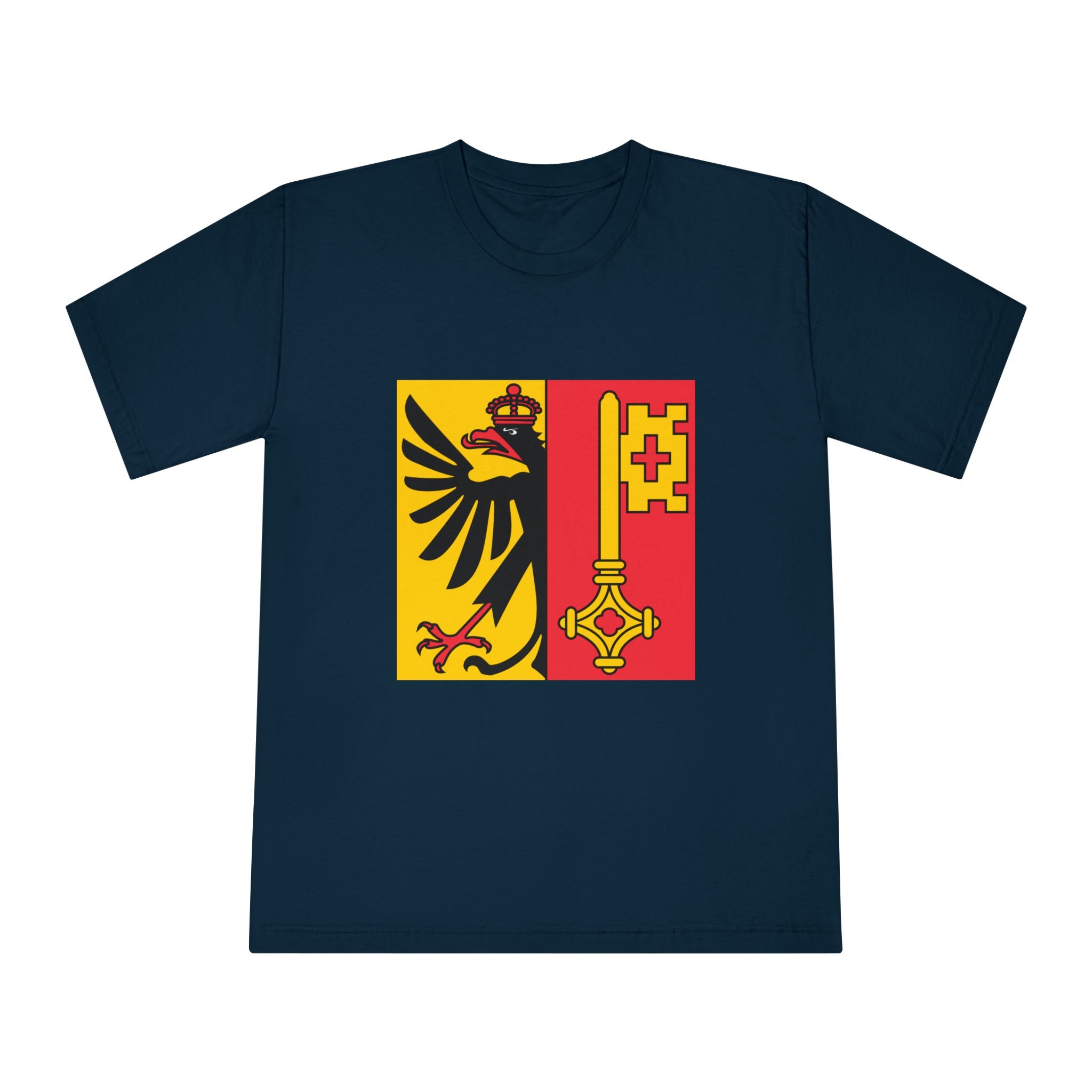 Flag of Canton of Geneva Unisex Classic Crewneck T Shirt - Image 17