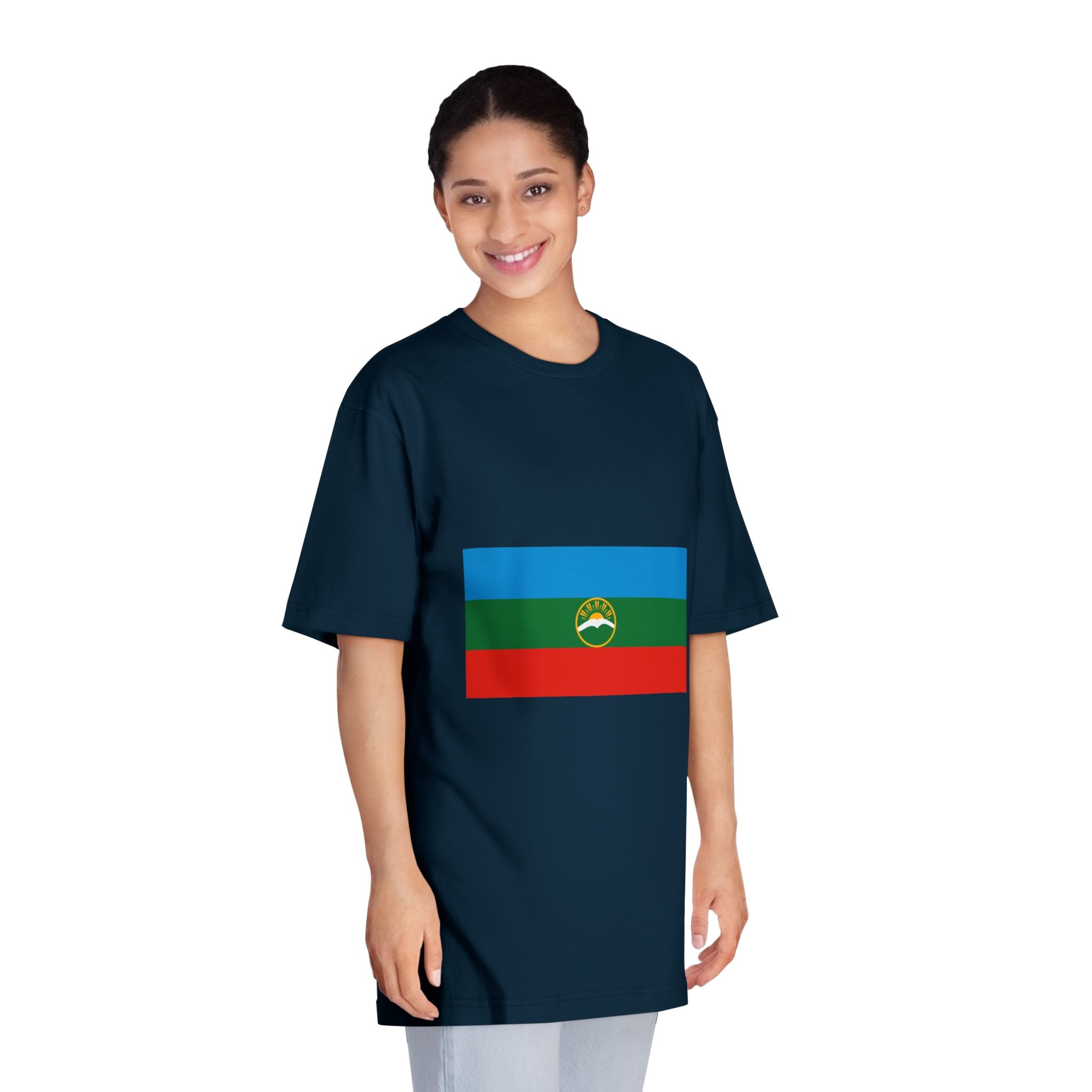 Flag of Karachay Cherkessia Unisex Classic Crewneck T Shirt - Image 19