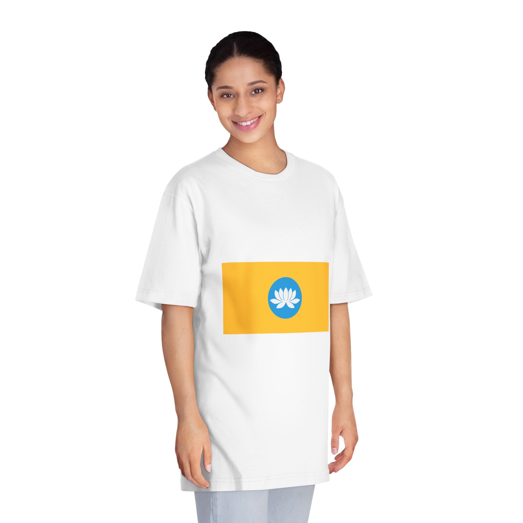 Flag of Kalmykia Unisex Classic Crewneck T Shirt - Image 3