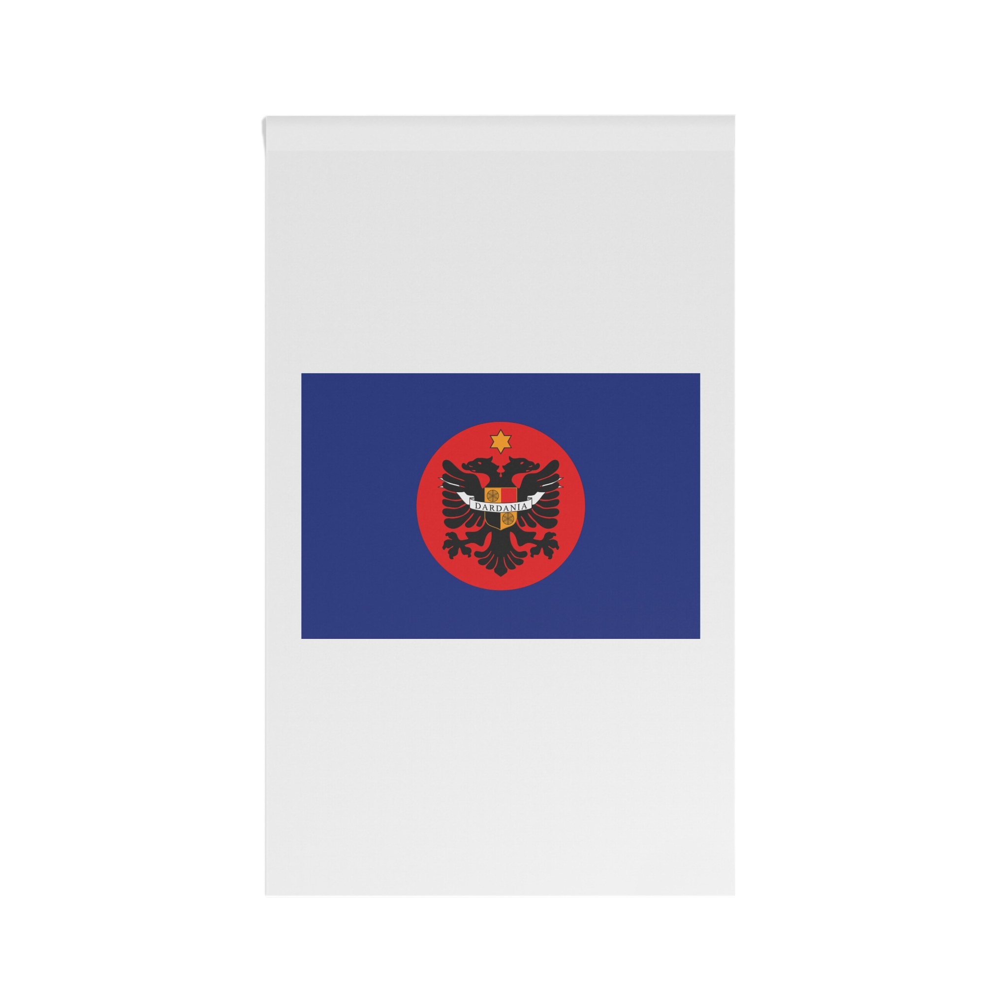 Flag Dardania Blue Field With Golden Double Headed Eagle Sun Albanian Herita House Banner - Image 2